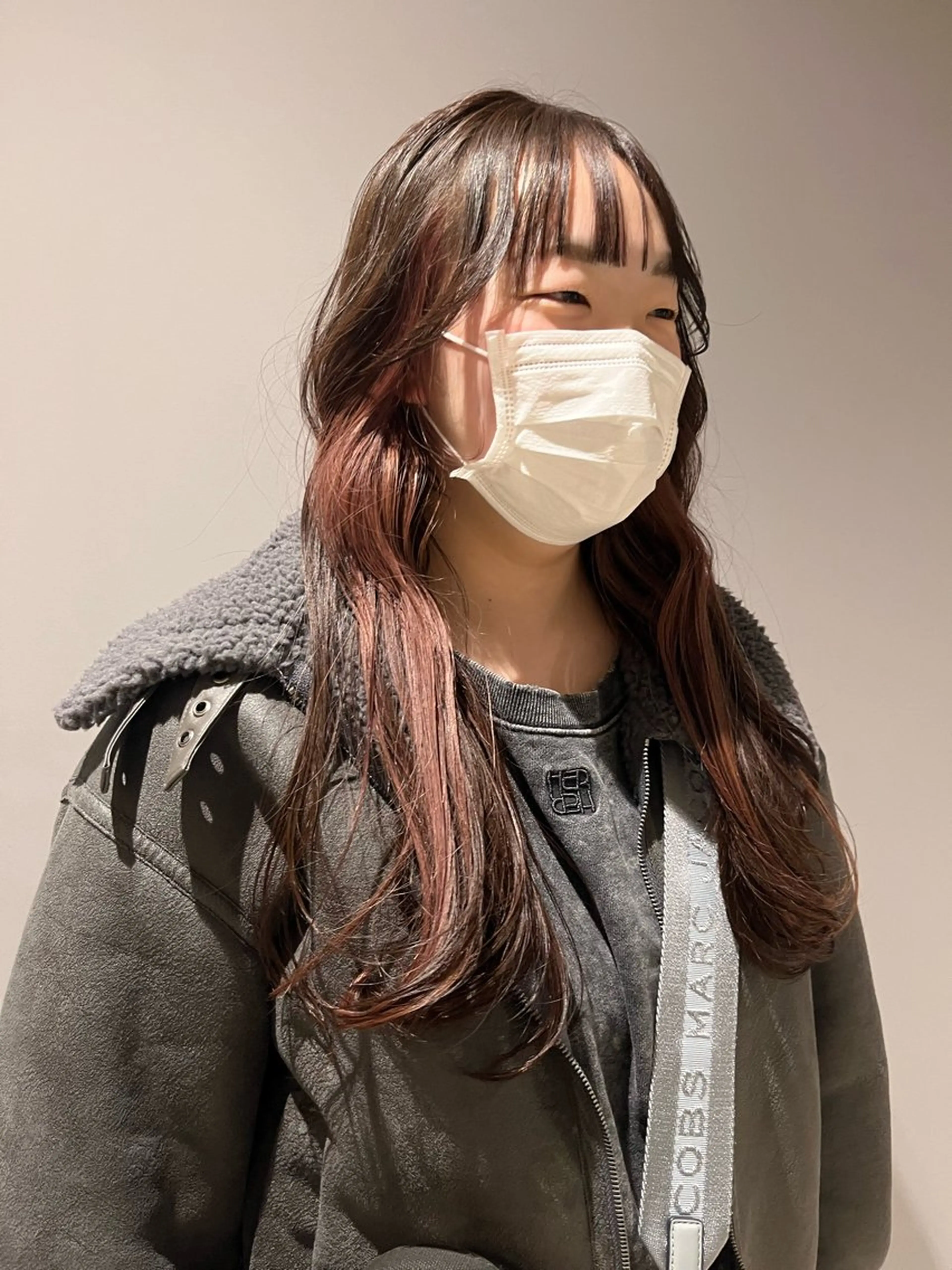 ロング カラー ベージュカラー イヤリングカラー ピンクカラー ピンクベージュ ヘアカラー dogstar小林諒 レイヤー/パーマのヘアスタイル