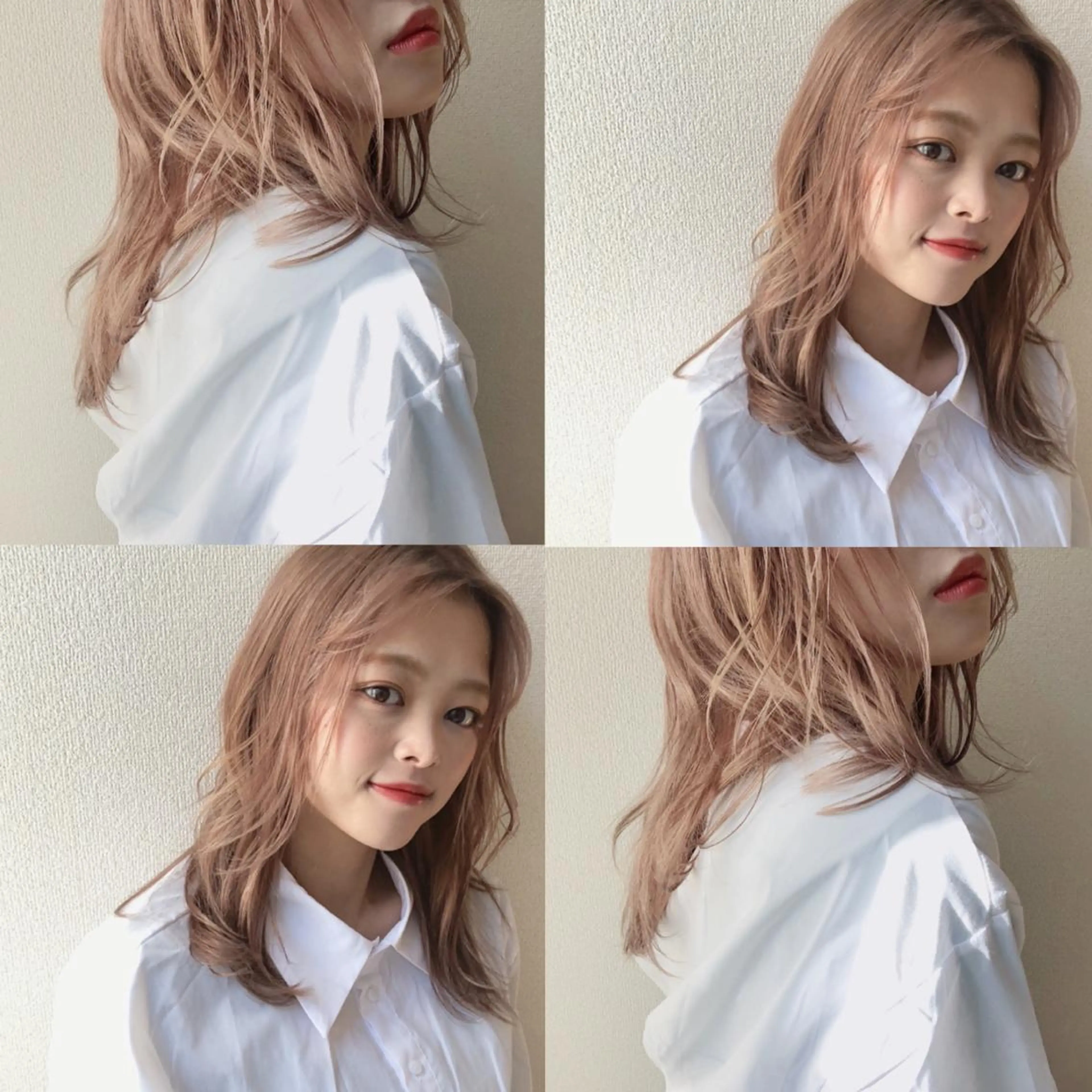 セミロング カラー ベージュカラー ブリーチ ケアブリーチ ハイトーンカラー ミルクティーベージュ カジュアルを女っぽく 𝗮𝘆𝗮𝗰𝗼のヘアスタイル