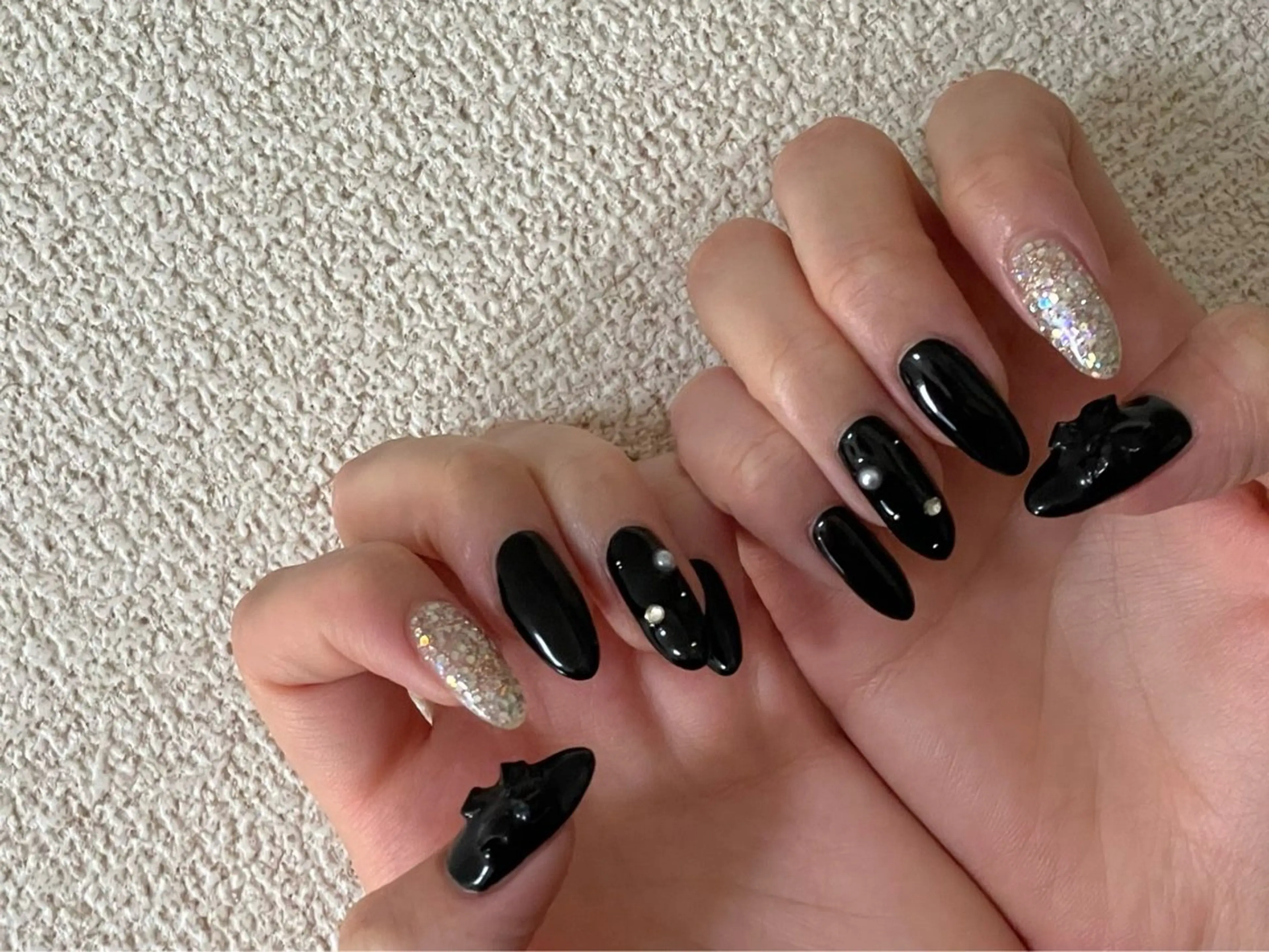 ネイル ジェルネイル 韓国ネイル メンズネイル パラジェル リボン kiki nail たまプラーザのネイルデザイン