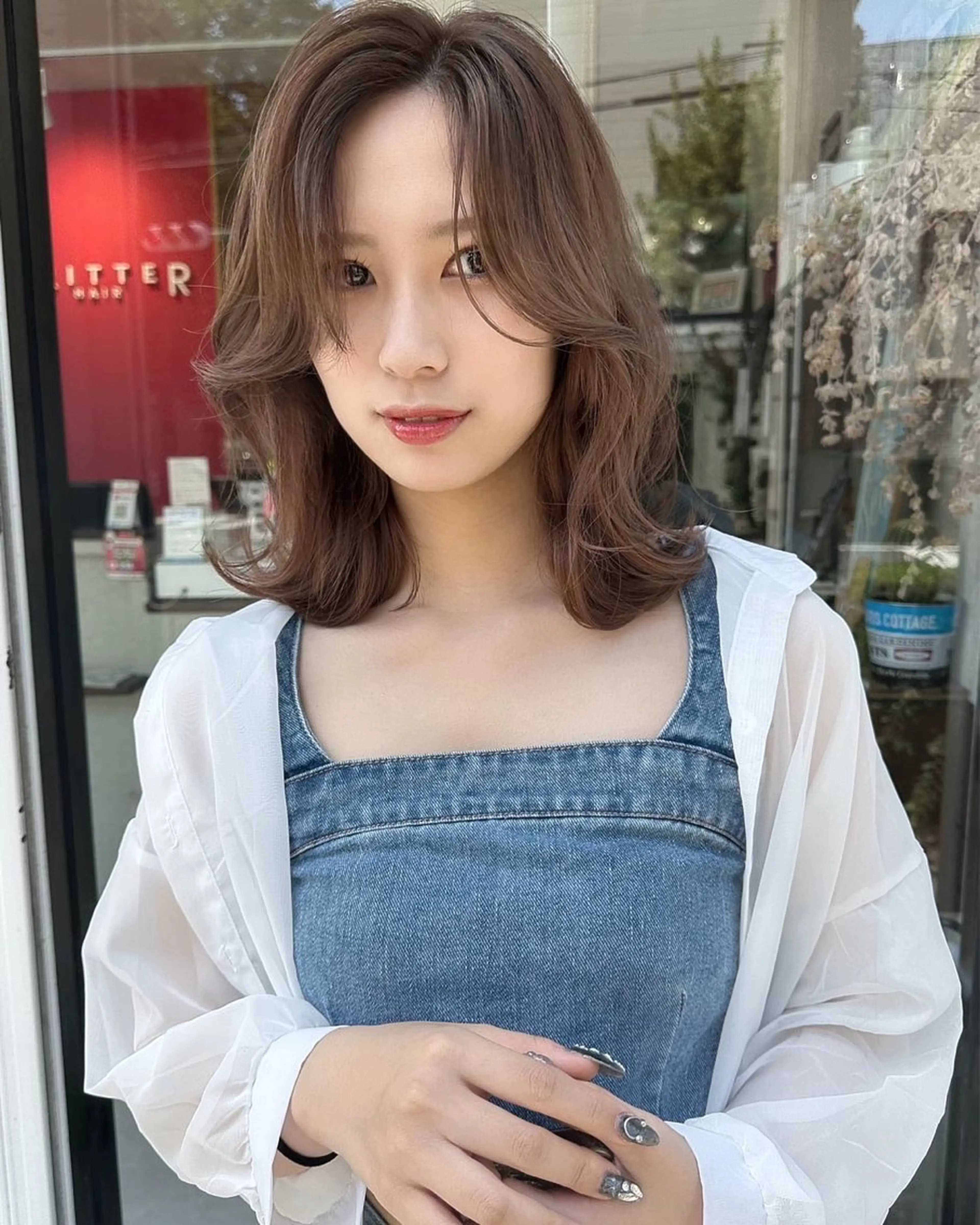 ミディアム くびれヘア 韓国風ヘア くびれレイヤー レイヤーカット ANNDER所属・遠藤惟斗/自由が丘/ 透明感カラー/パーマのヘアスタイル