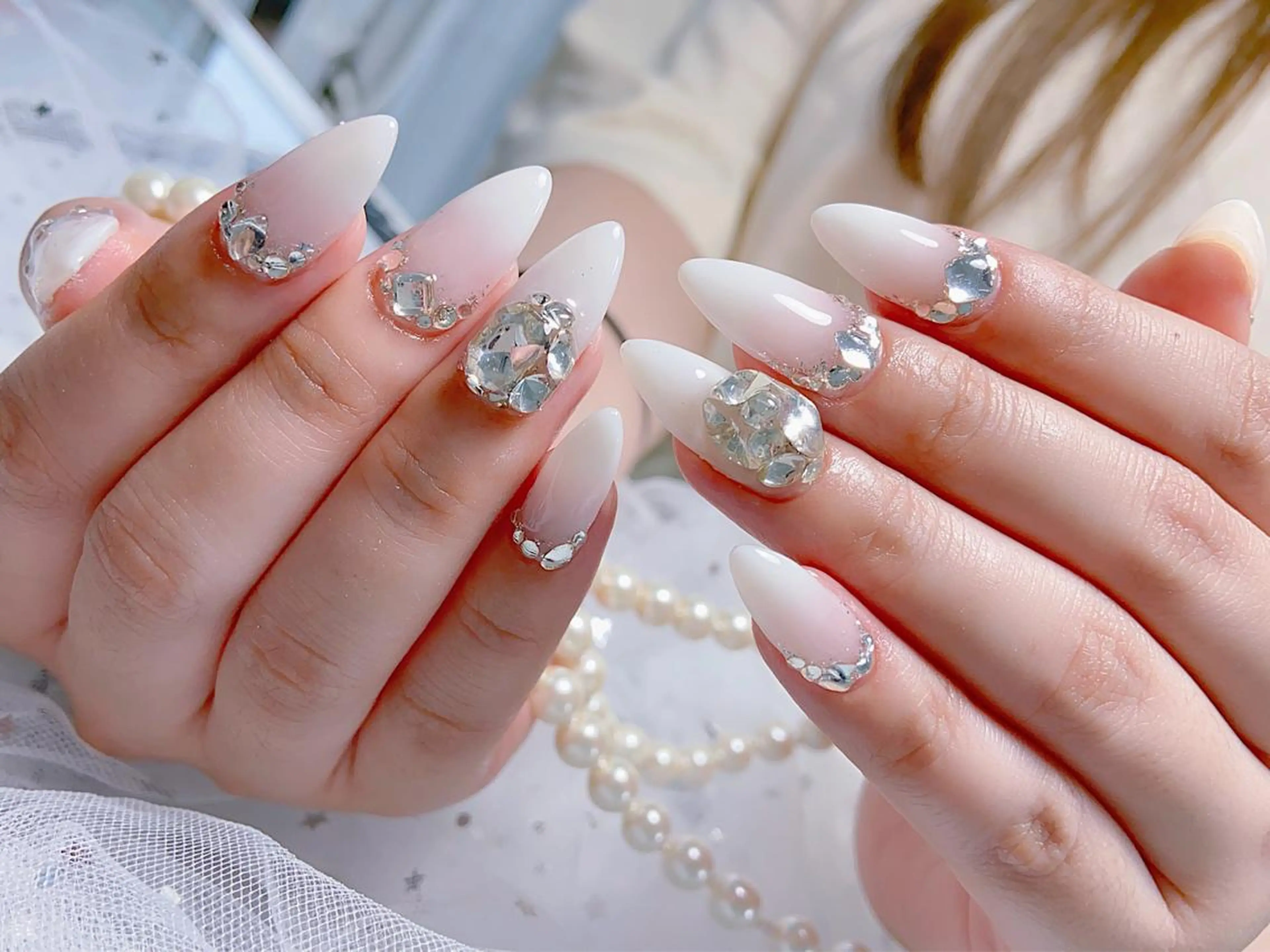 ネイル オーロラネイル チークネイル 長さ出し フレンチネイル ジェルネイル MUSES  NAIL  SALON所属・MUSES ネイルのネイルデザイン