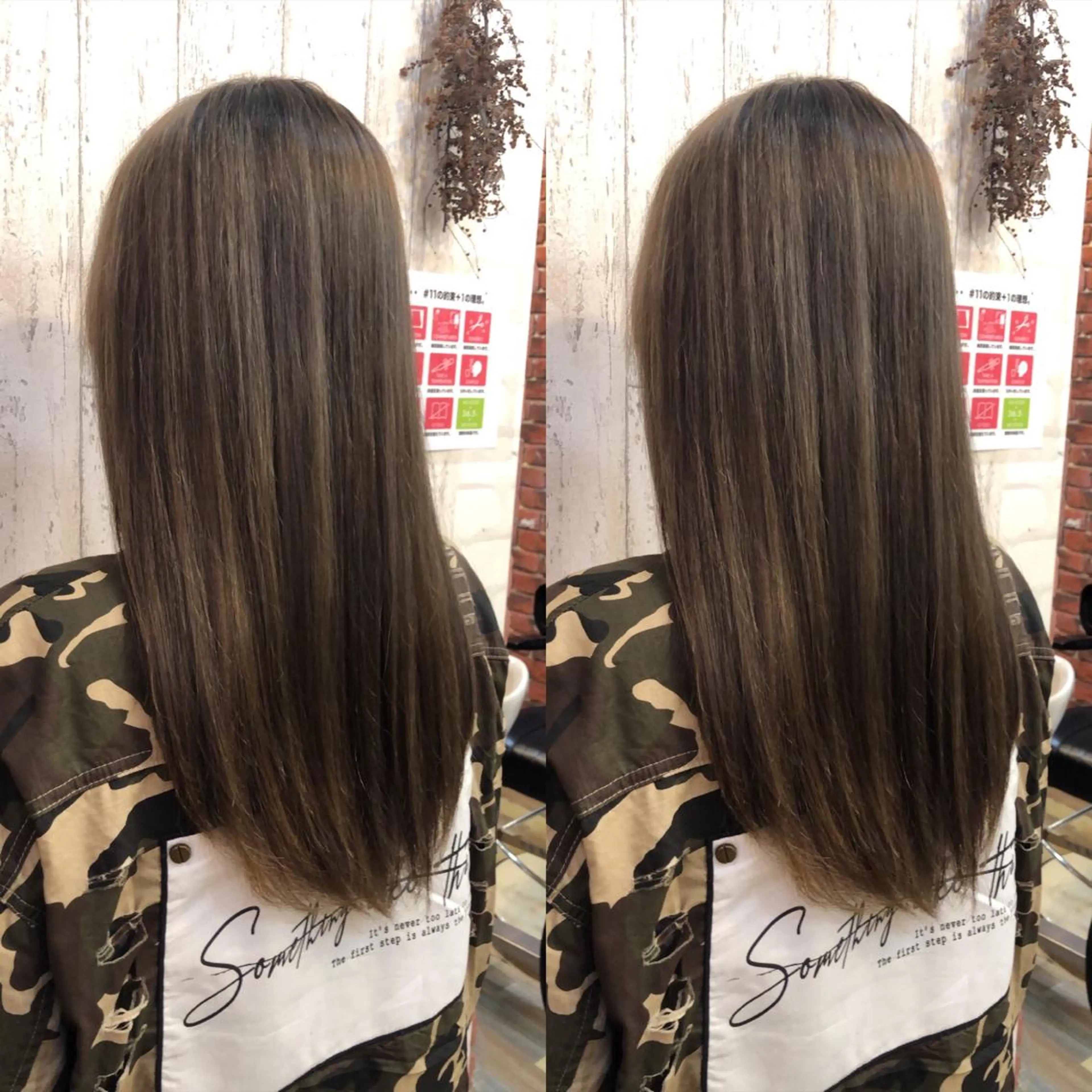 セミロング カラー rollen所属・美魔女 美容師NAOのヘアスタイル