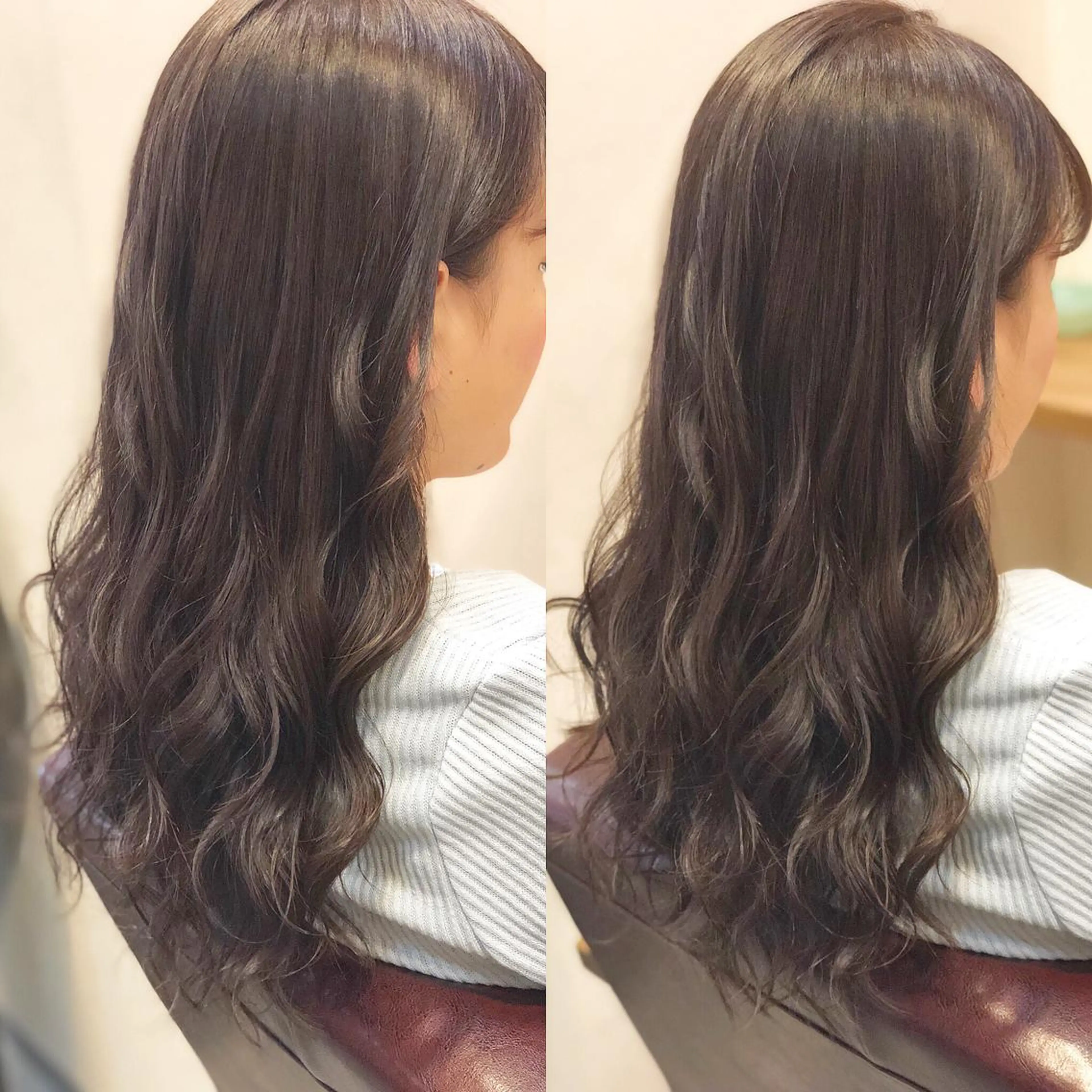 ロング カラー アッシュ アッシュグレー アッシュグレージュ グレージュ イルミナカラー hair salon Ranun髪質改善のヘアスタイル