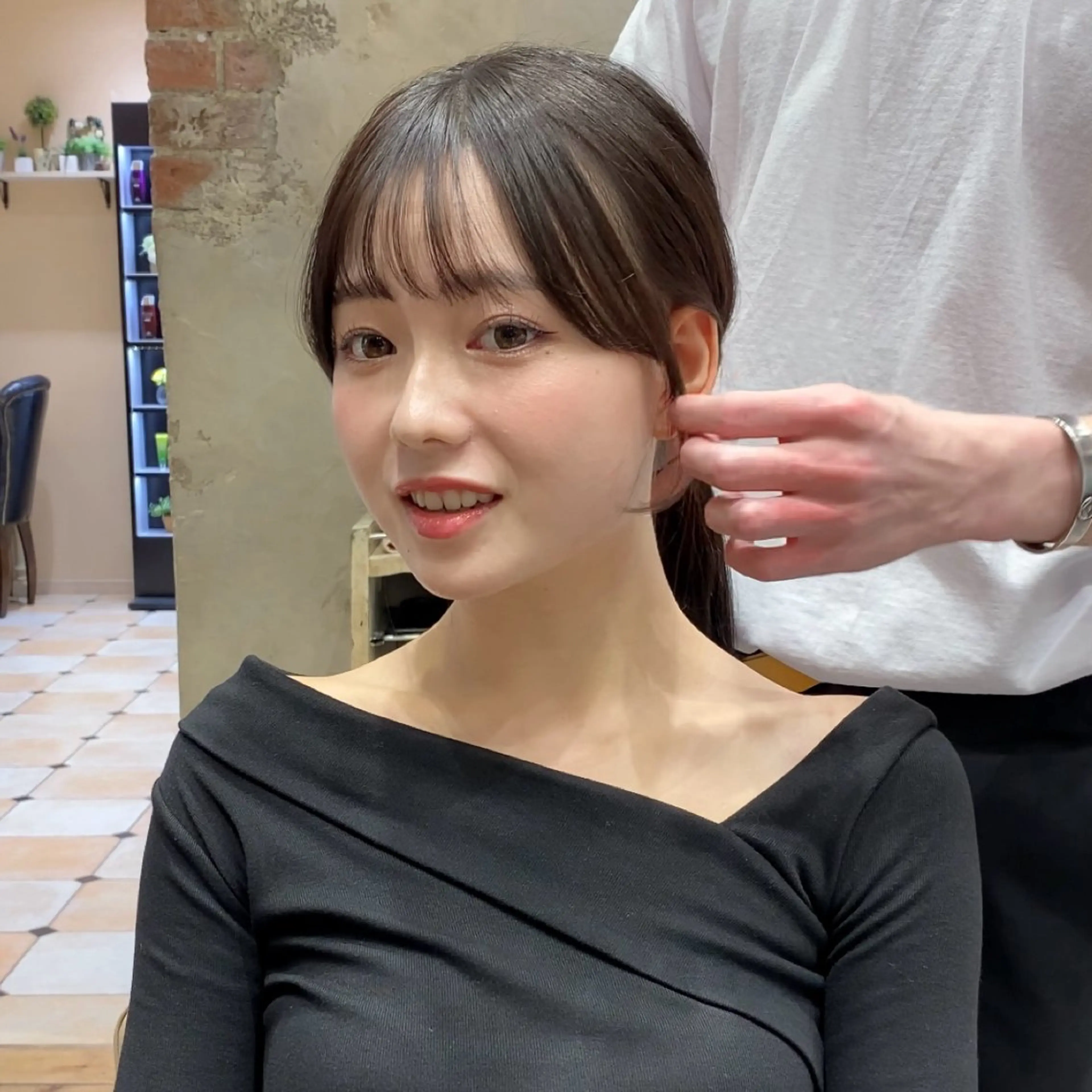 ミディアム On所属・顔まわりカット🌟 くびれヘア/寺門遥輝のヘアスタイル