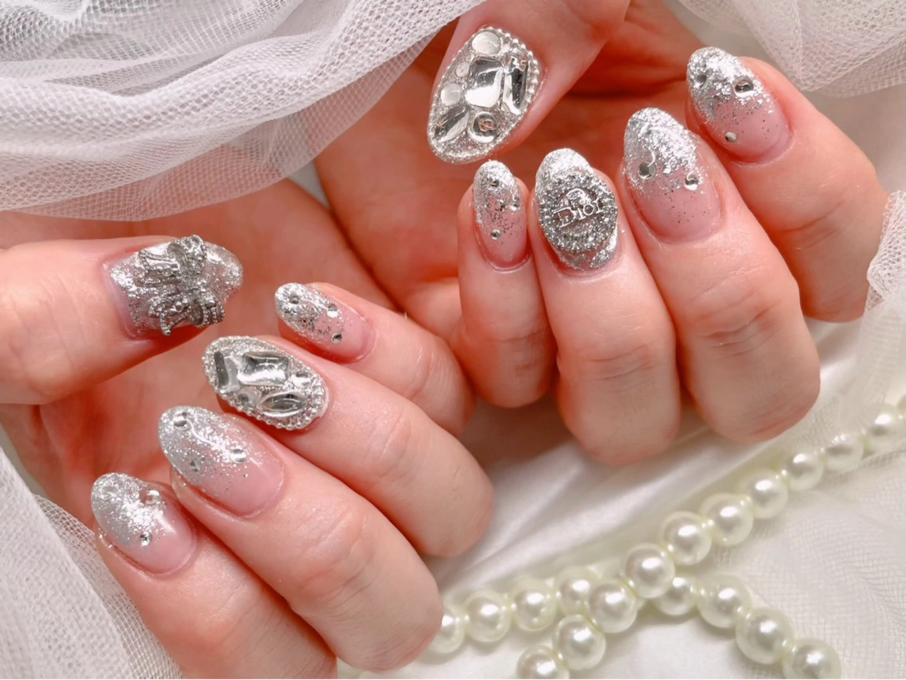 ネイル キラキラネイル ワンホンネイル ハンドネイル ゆりか ジョアアンジェ福島のネイルデザイン