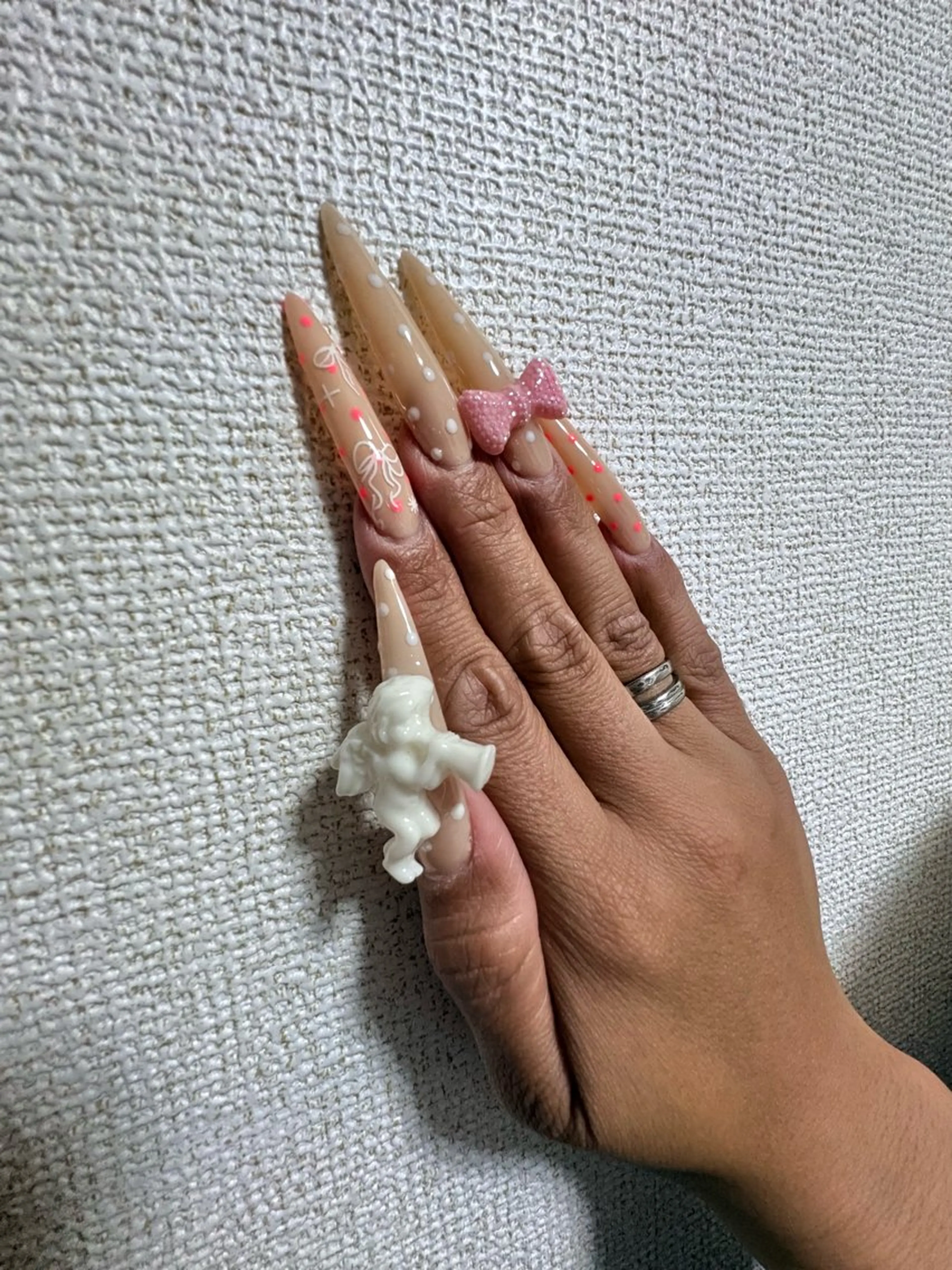 ネイル ドット ピンク ハンドネイル Cocopelli N'STYLEのネイルデザイン