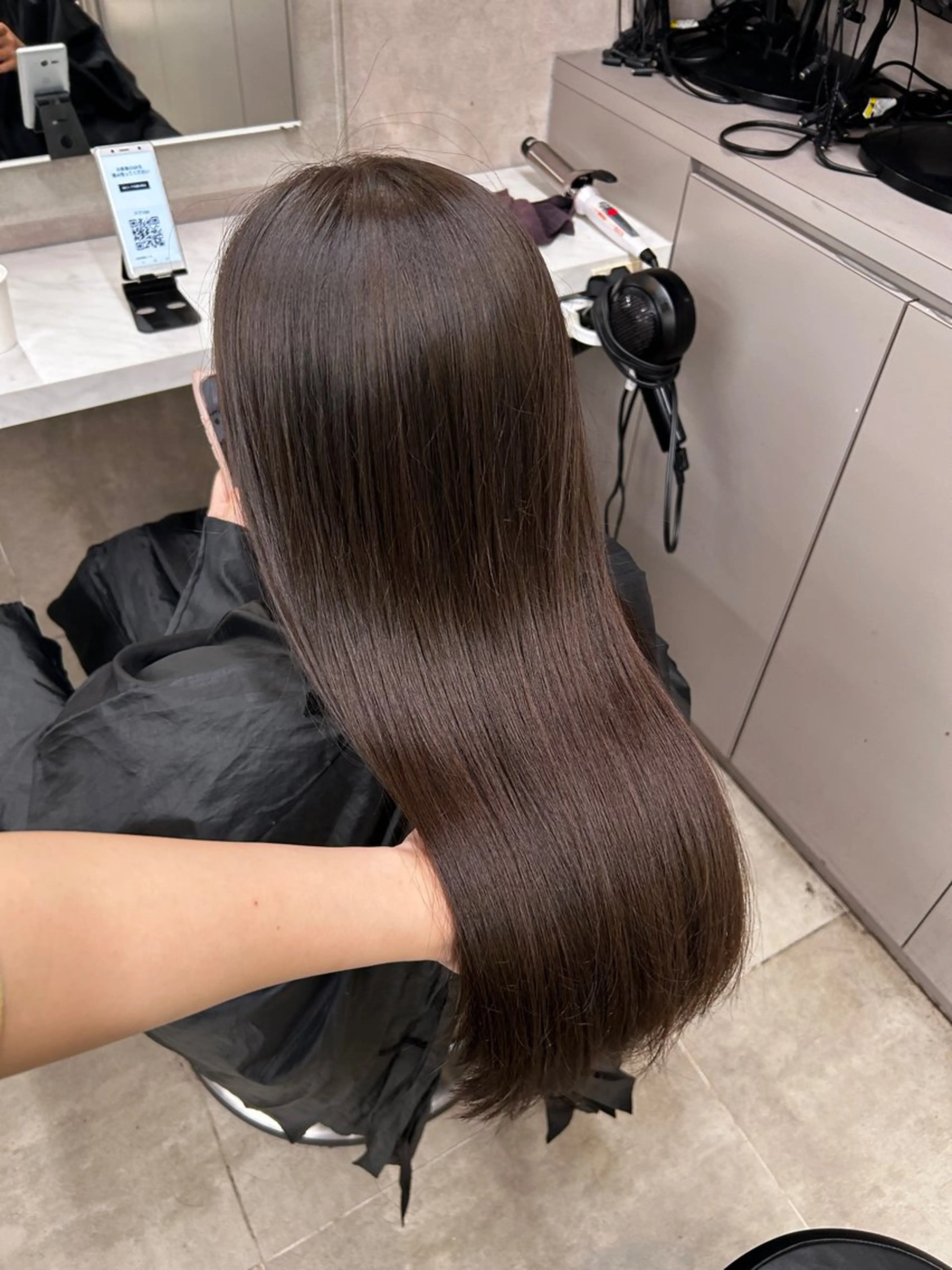 ロング カラー カット ヘアカラー トリートメント ヘッドスパ ヘアセット 🥯縮毛/レイヤー/ ベージュヘア🥯のヘアスタイル