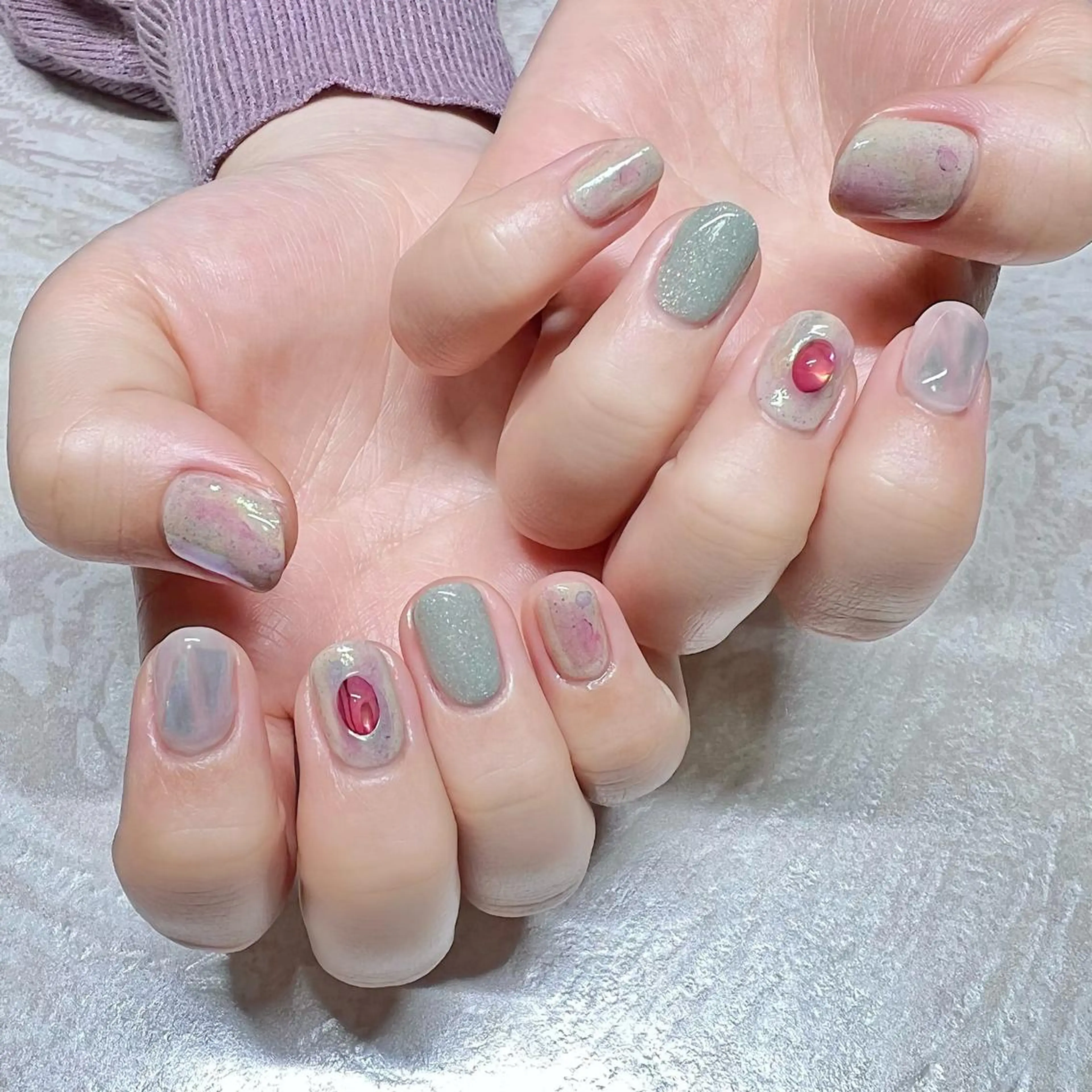 ネイル ニュアンスネイル ショートネイル gemickle nailのネイルデザイン
