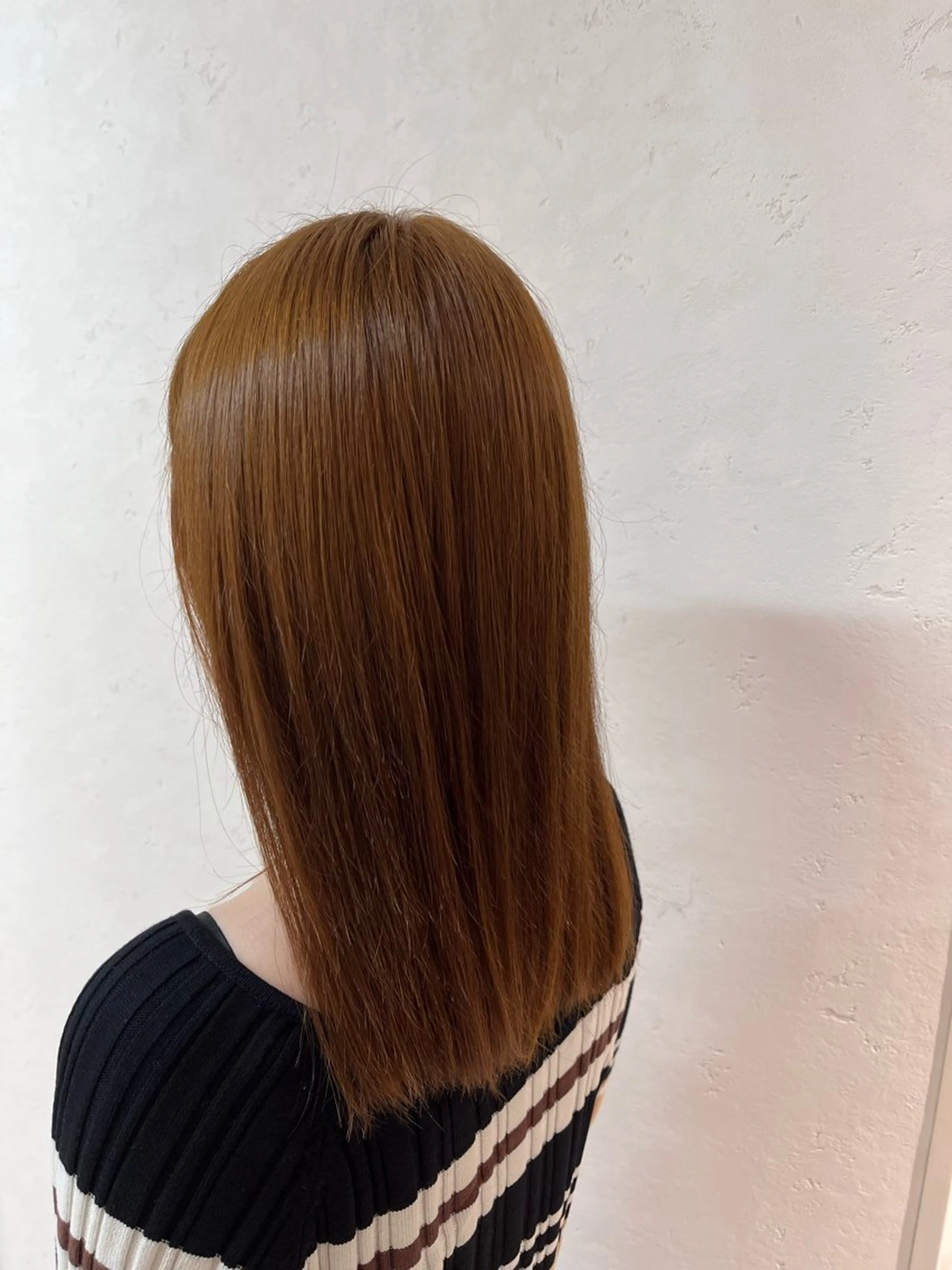 セミロング カット ヘアカラー トリートメント ナチュラルベージュ/ 顔周りカット/由喜のヘアスタイル