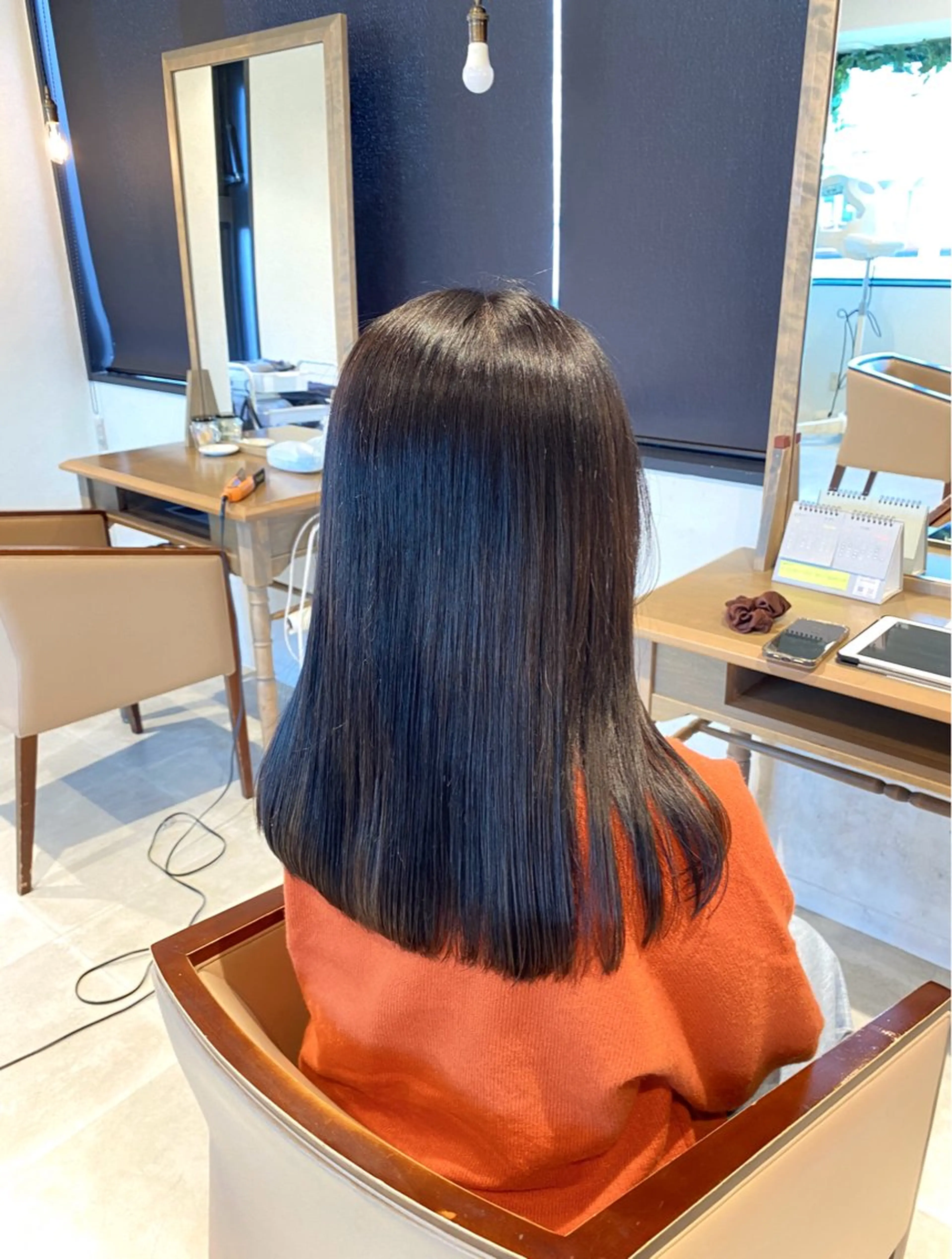 ロング カラー シルバー ブリーチなしWカラー /酸性ストレート河本のヘアスタイル