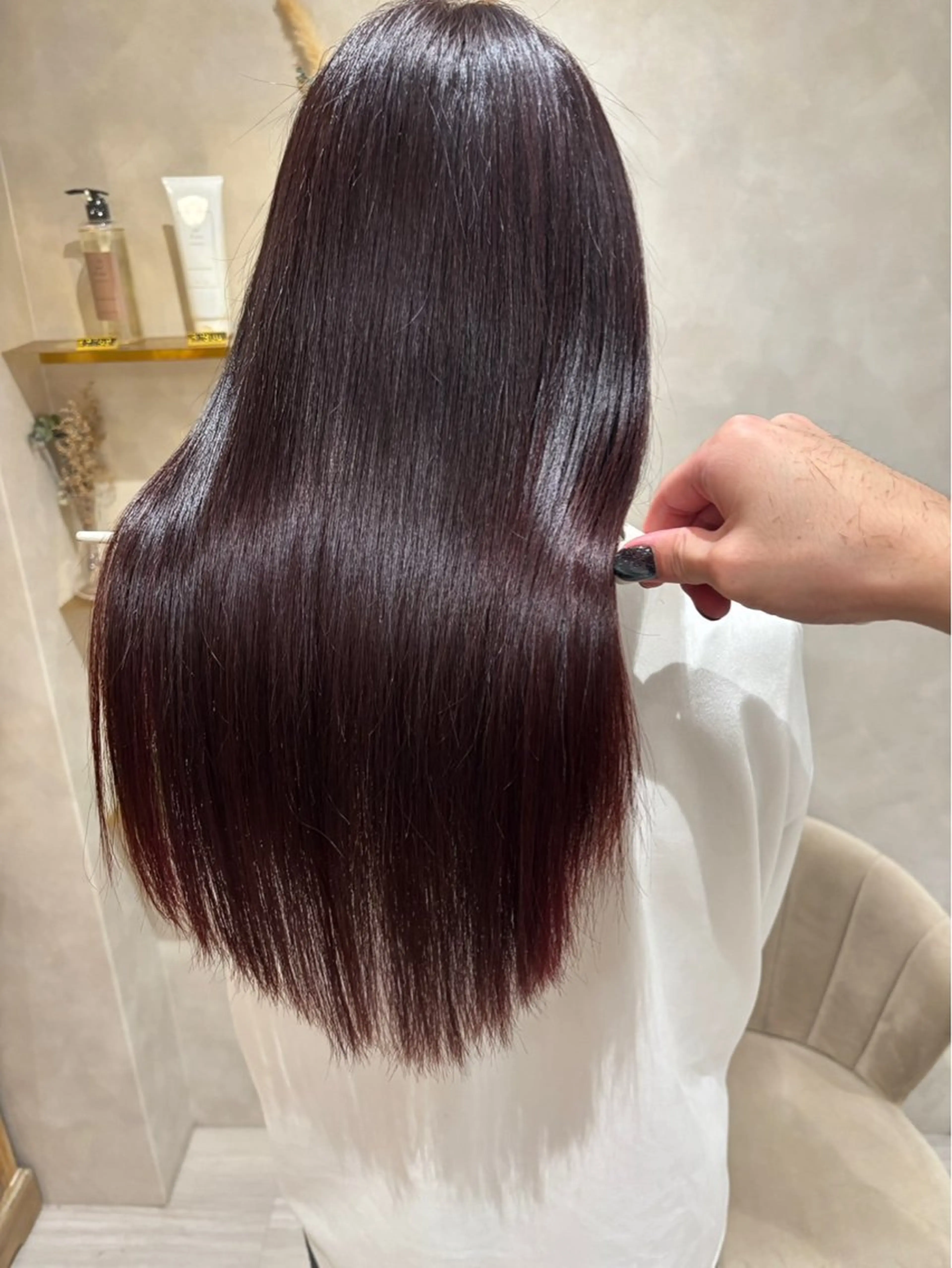 ロング 縮毛矯正 トリートメント ✨艶髪職人艶カラー✨ 中本輝人のヘアスタイル