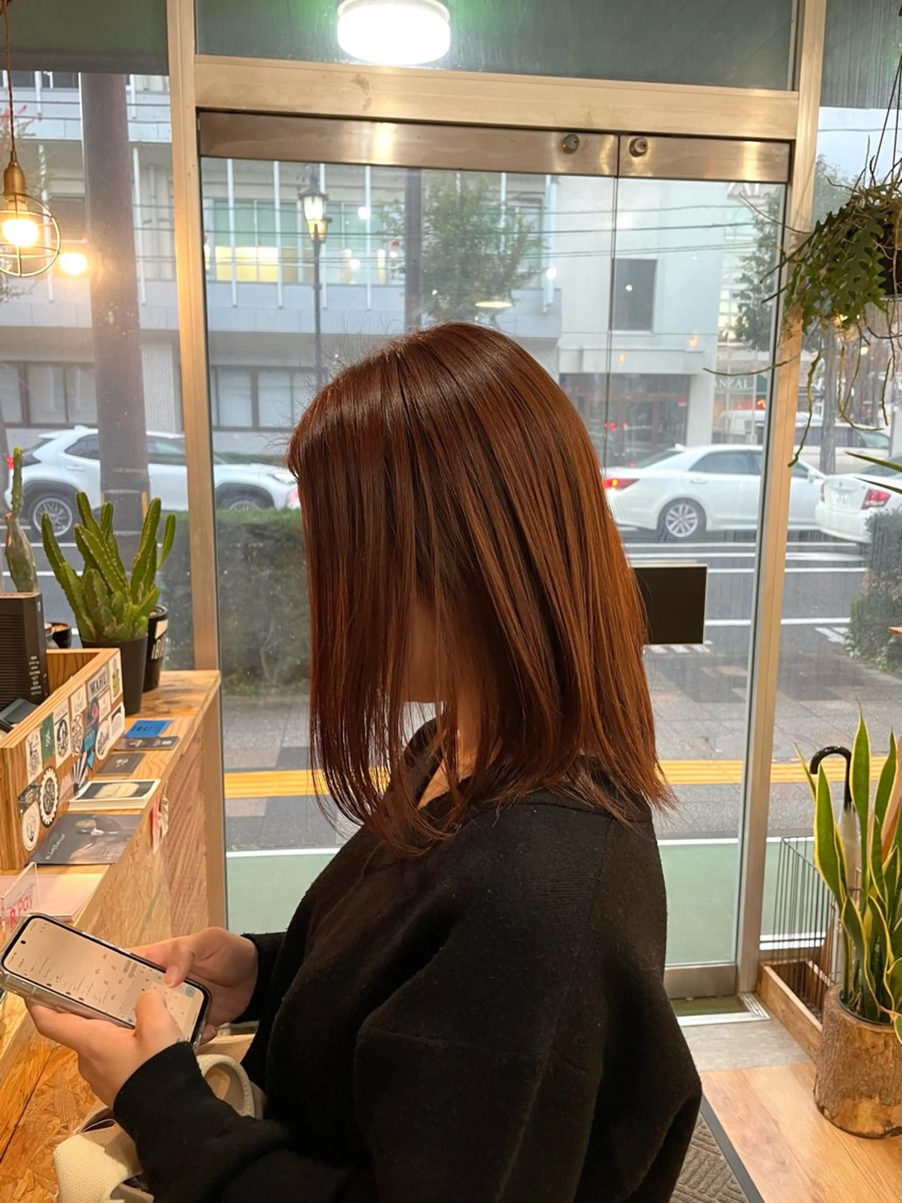 カラー オレンジ レッドカラー BRIDGE HAIR所属・Nana 🫧のヘアスタイル