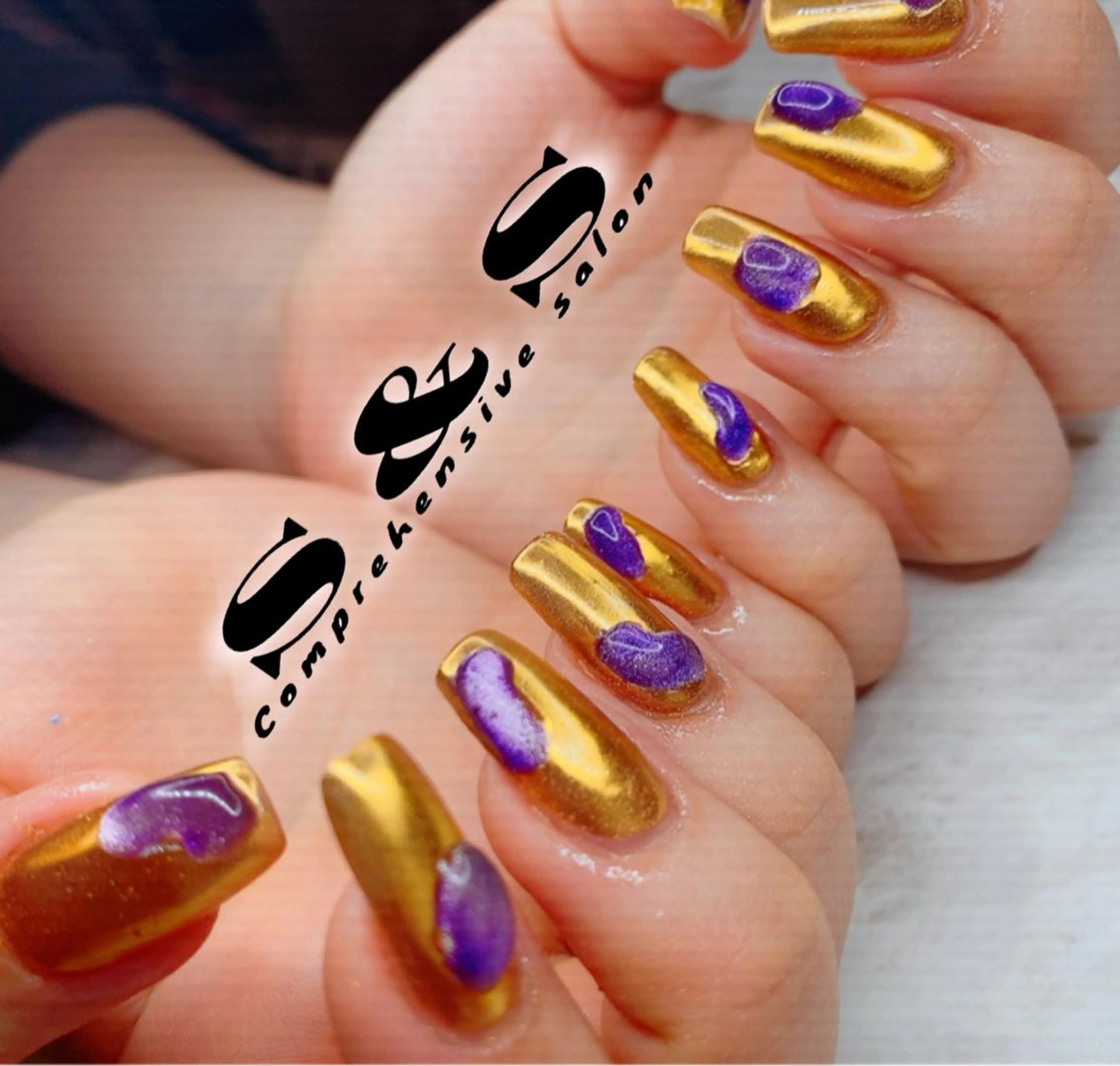 ネイル アートネイル 長さ出し ゴールド メンズネイル ミラーネイル S&S 村田小百合のネイルデザイン