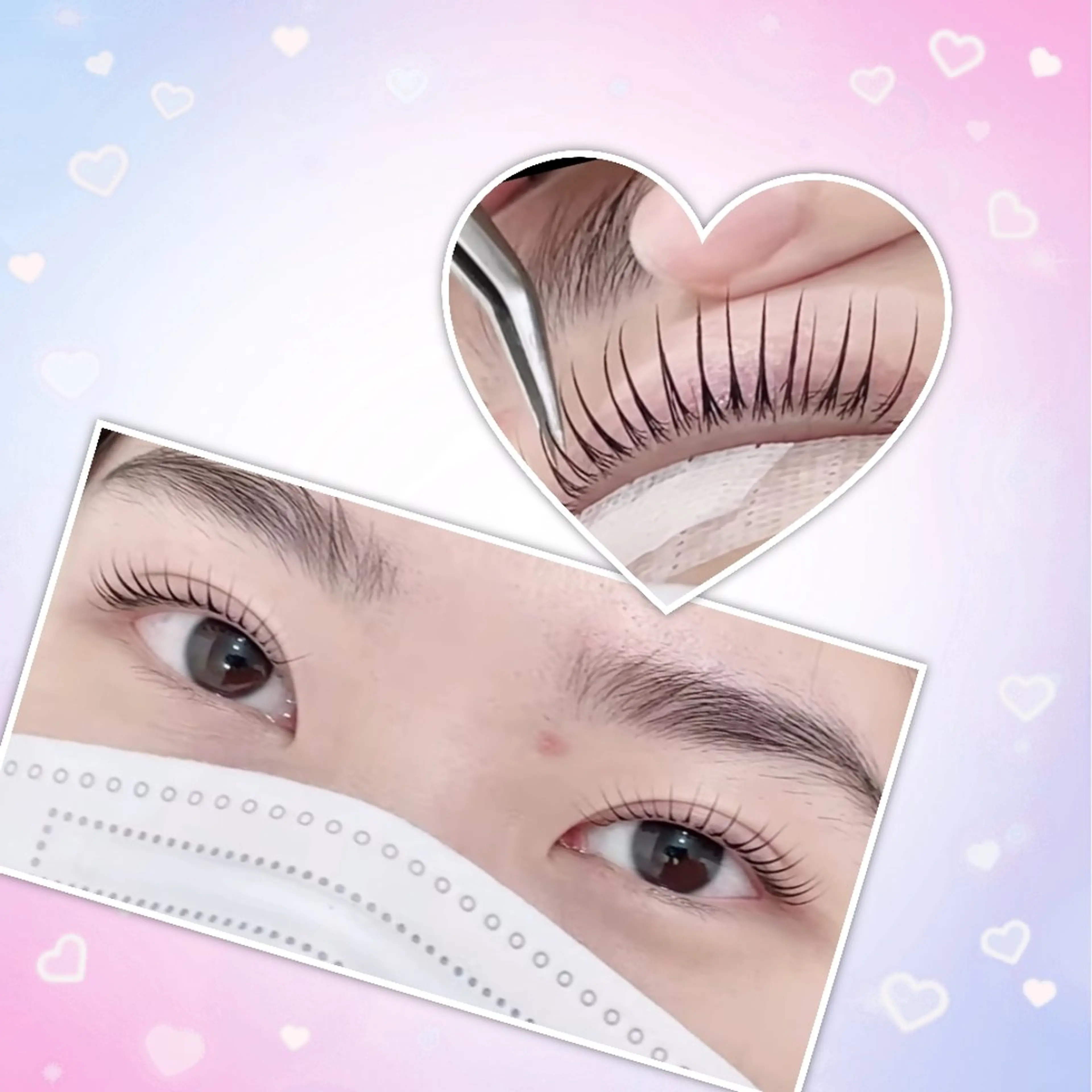 マツエク・マツパ 束感まつ毛 韓国風マツエク 一重×まつ毛パーマ ワンホンマツエク ほわいと あざぶのマツエク・マツパデザイン