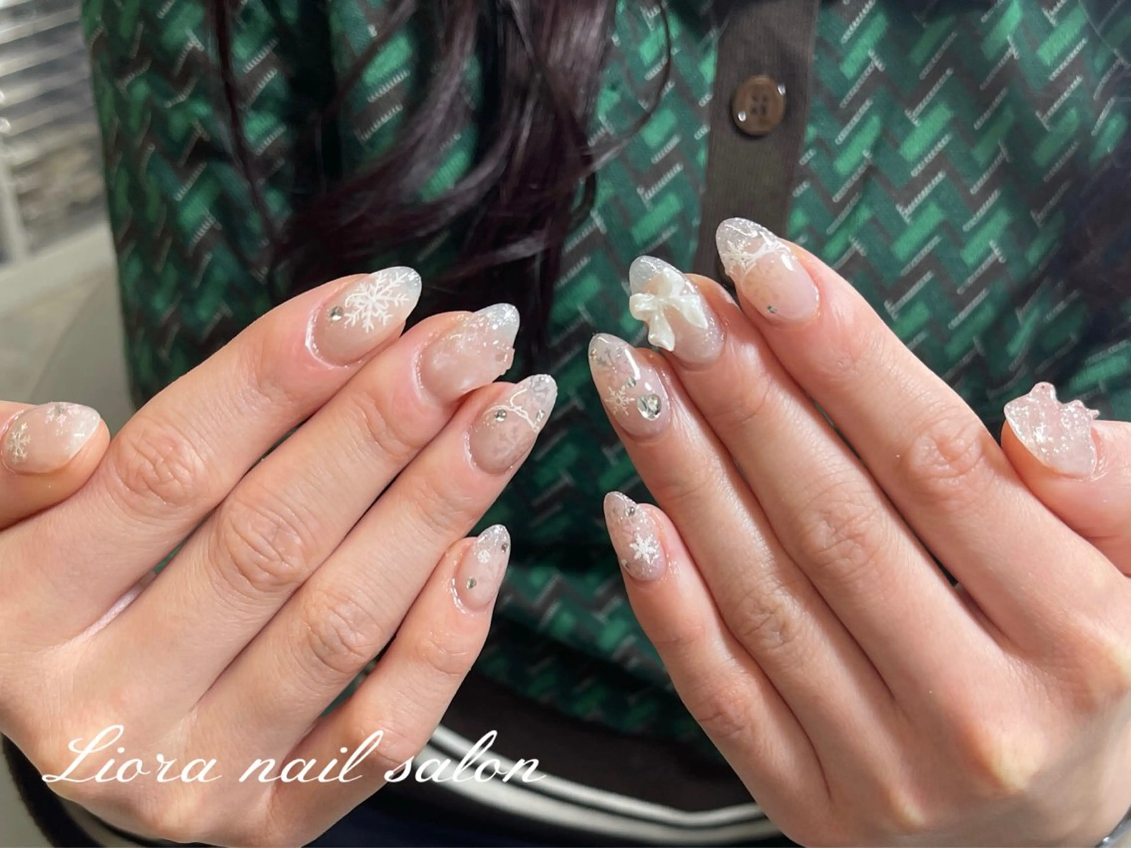 ネイル チークネイル フットネイル フレンチネイル ジェルネイル ガーリー ハンドネイル Liora nail 2のネイルデザイン