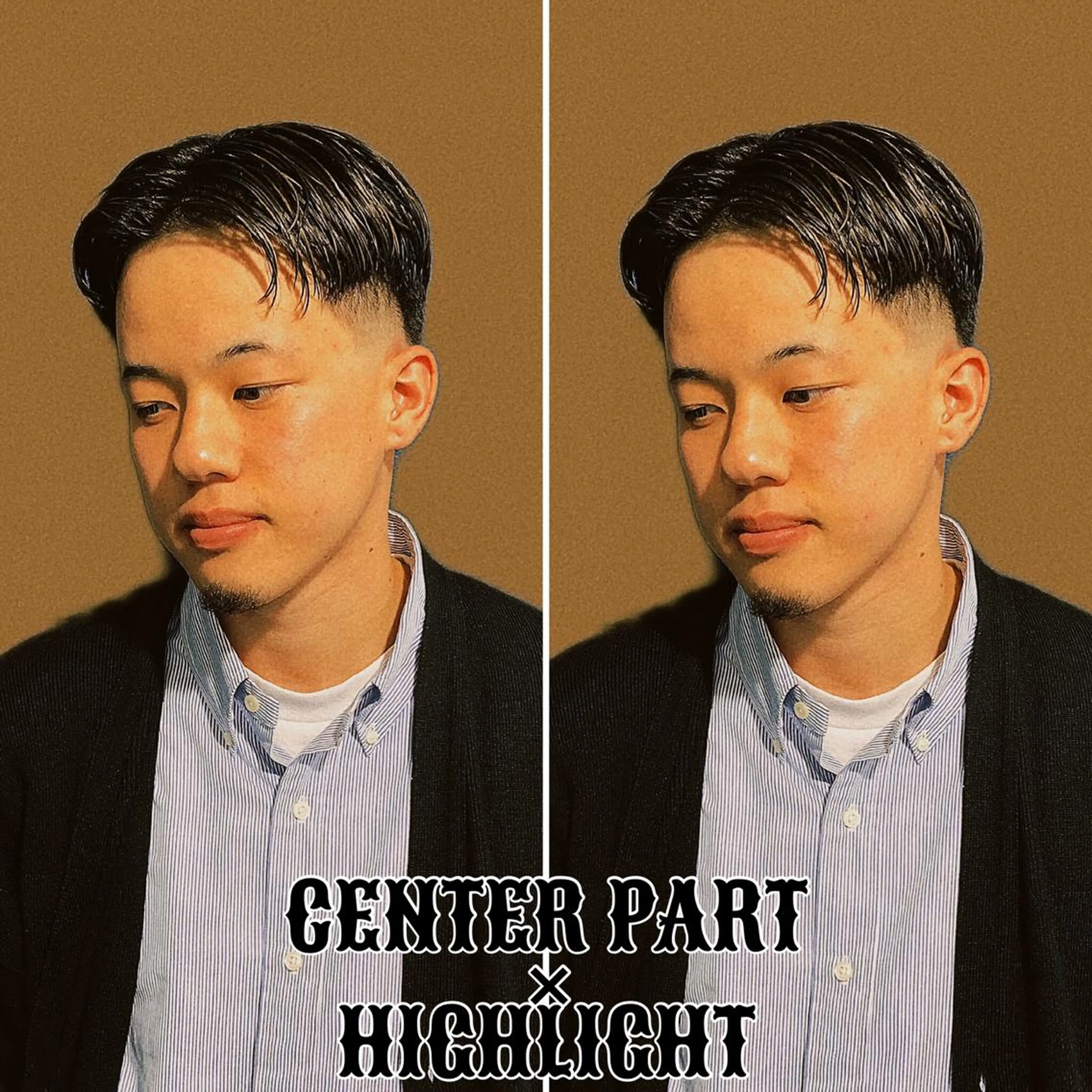 ミディアム カラー パーマ メンズ ミディアムパーマ フェードカット メンズハイトーン メンズパーマ ハイトーンカラー &CREW スタッフのヘアスタイル