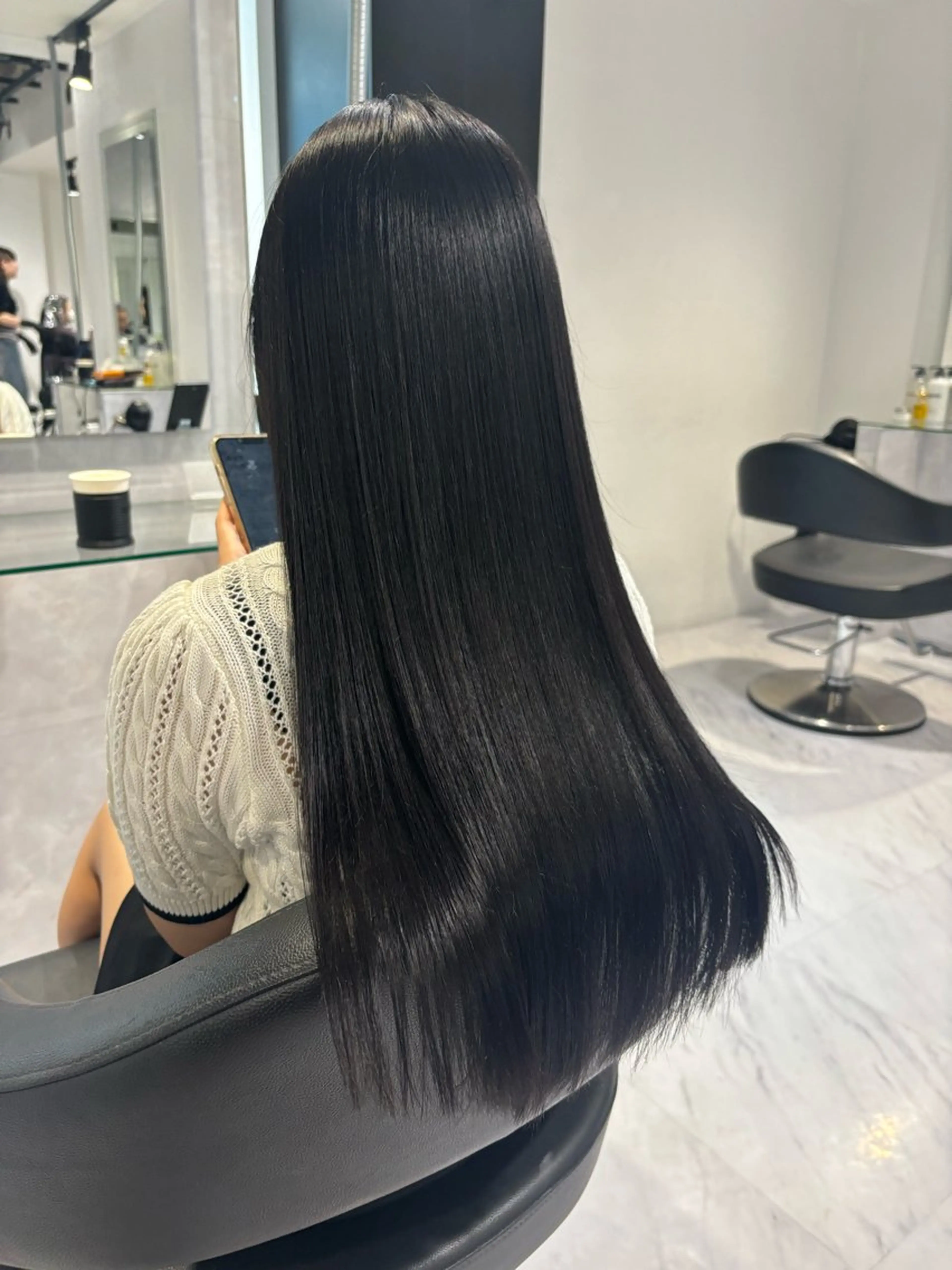 ロング カラー ヘアカラー トリートメント ヘッドスパ ヘアセット 表参道♡暗髪^ྀི 艶カラー♡アユミのヘアスタイル