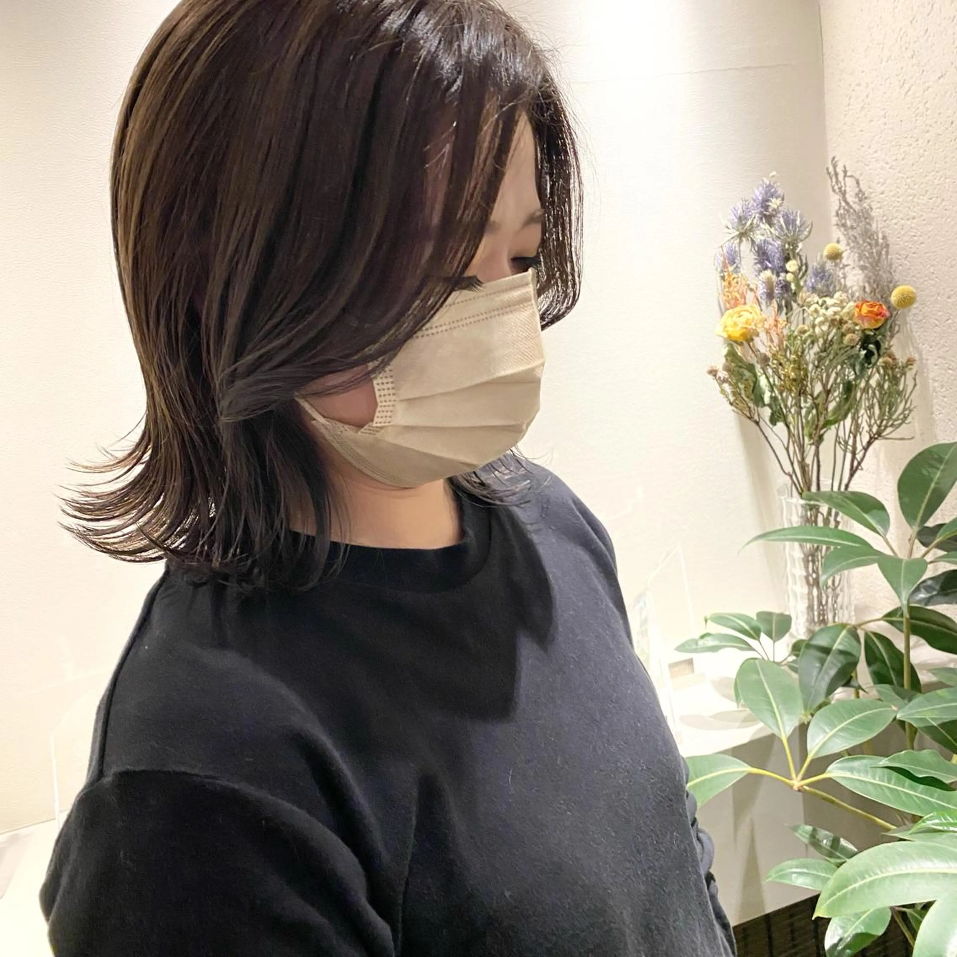 ショート アッシュ ボブ 髪質改善 レイヤーカット ショートヘア カット ヘアカラー ショート〜ミディアム 喜多司のヘアスタイル