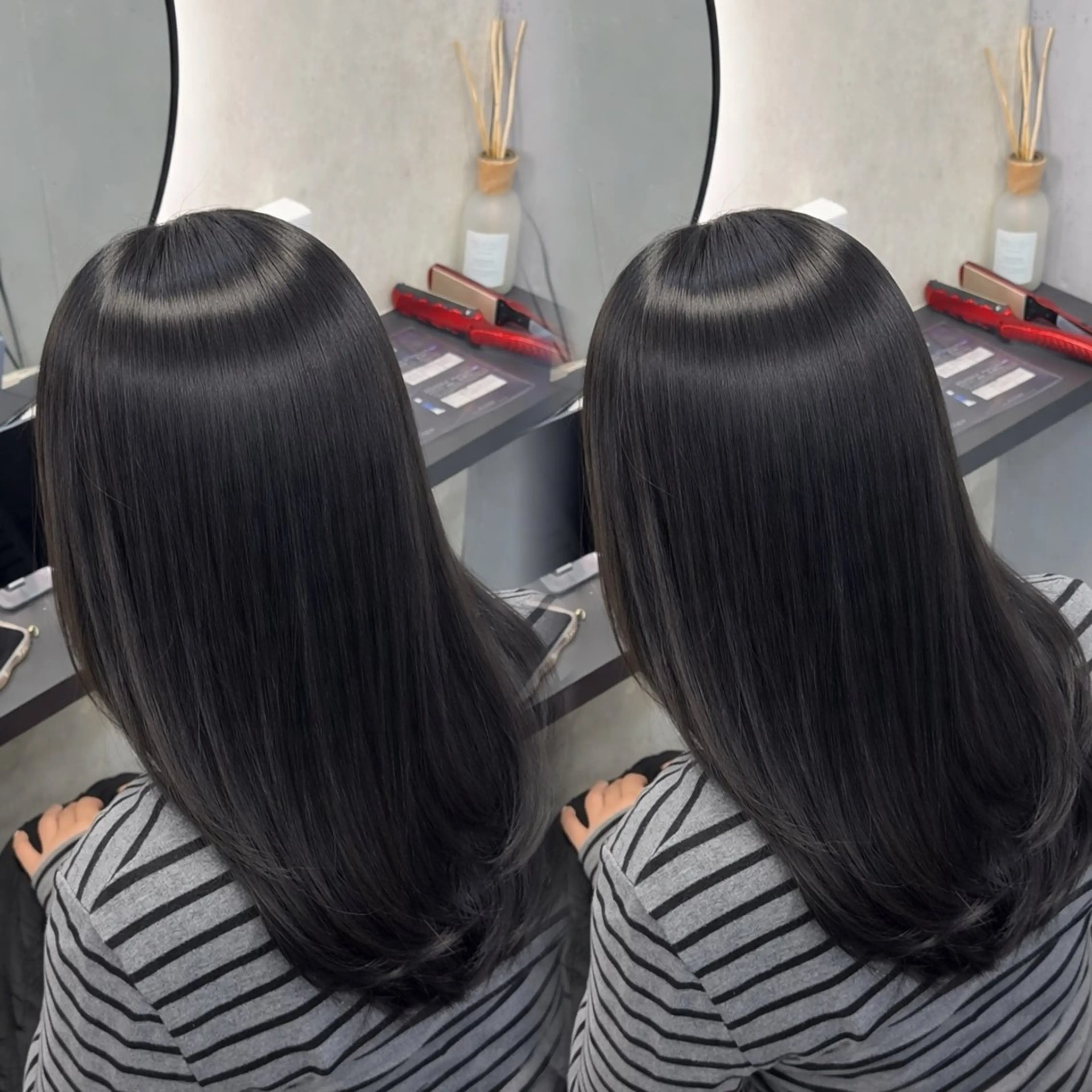 ミディアム カラー ヘアアレンジ ヘアカラー 縮毛矯正 トリートメント 新宿 /髪質改善/ 縮毛矯正/ヒュウガのヘアスタイル