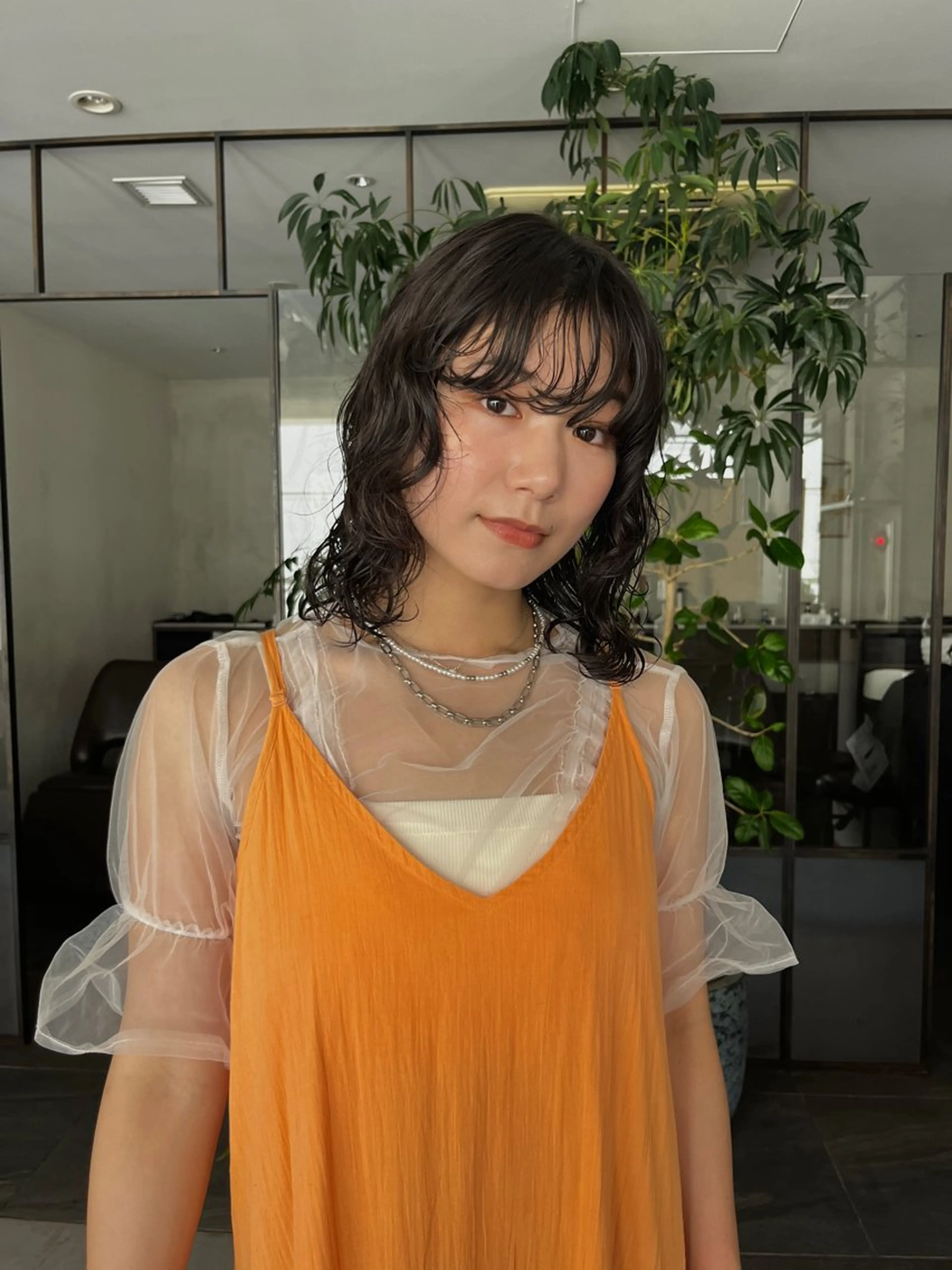 ミディアム パーマ 本田 聖のヘアスタイル