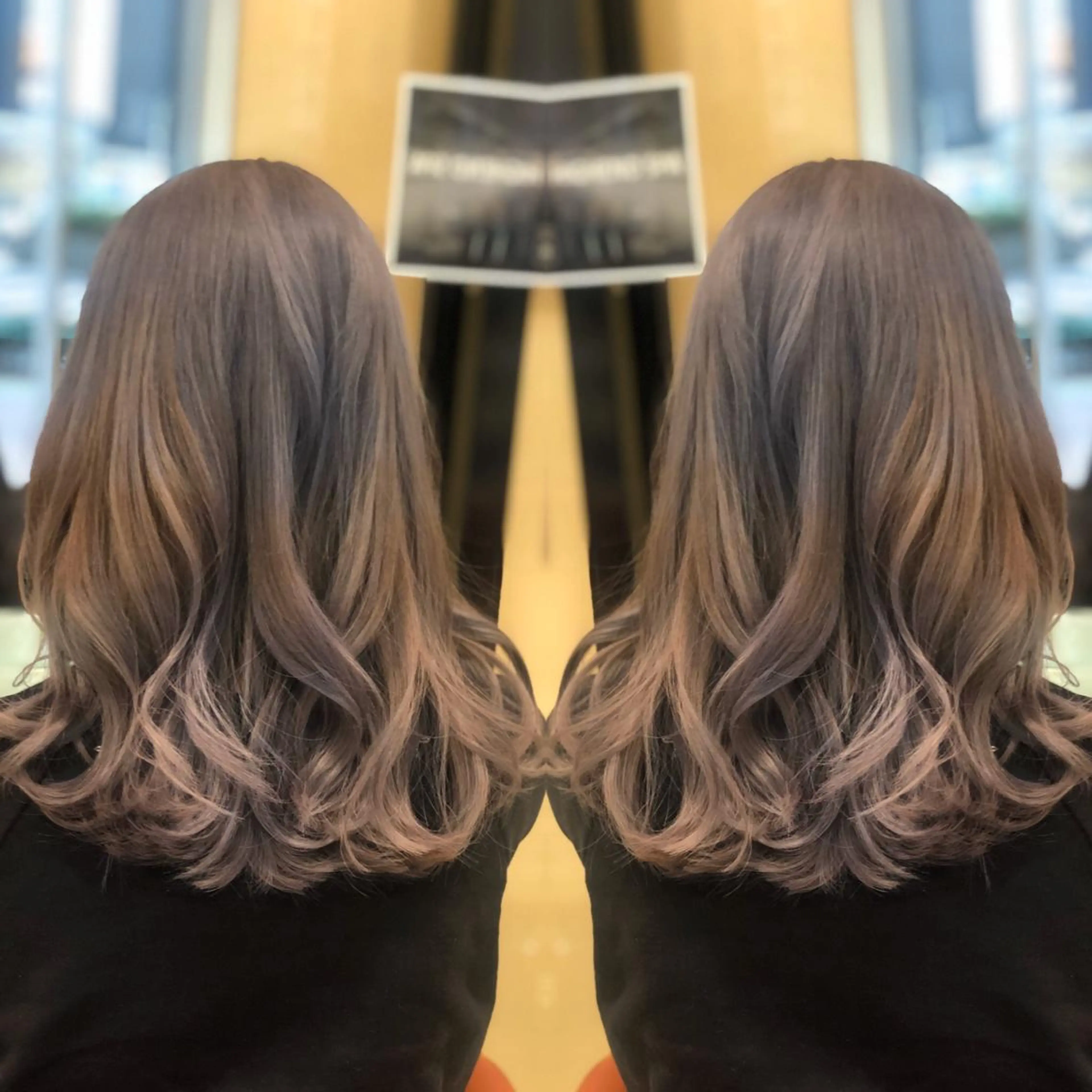 セミロング カット ヘアカラー トリートメント Y Uのヘアスタイル