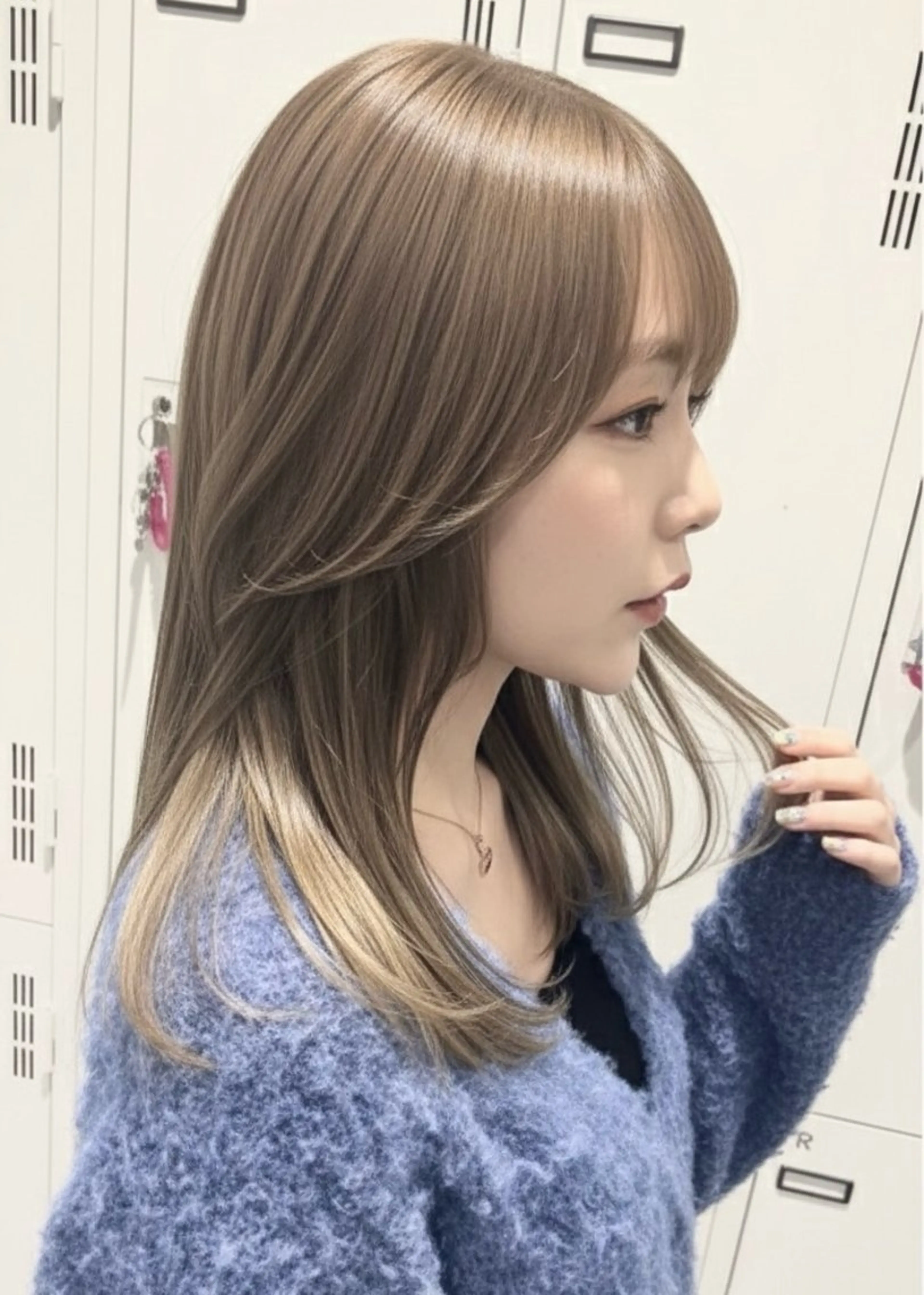 セミロング 似合わせカット 透明感カラー/中野のヘアスタイル