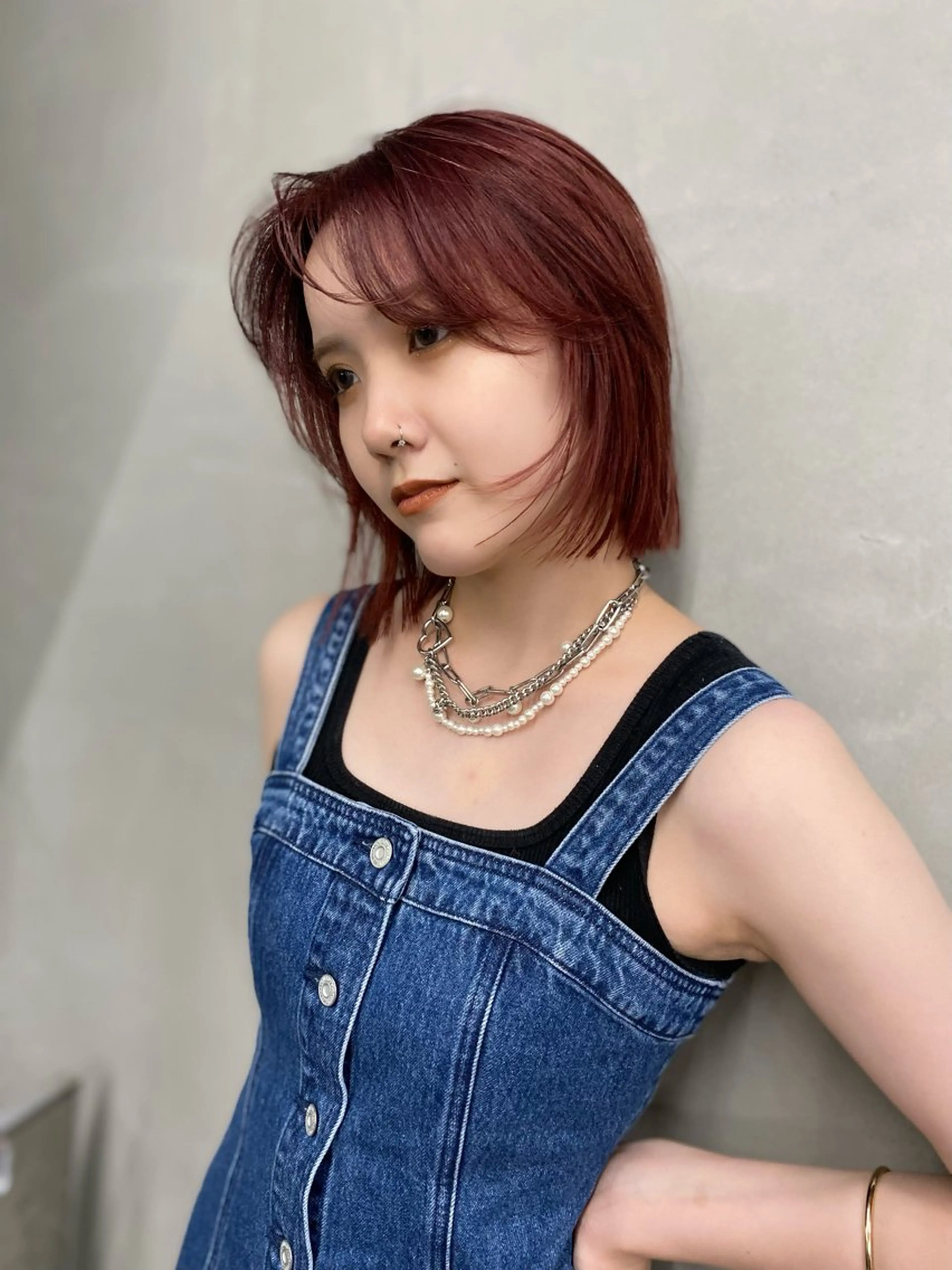 ミディアム カラー ヘアアレンジ 顔まわりレイヤー 顔周りカット レイヤーカット mina 🌷のヘアスタイル