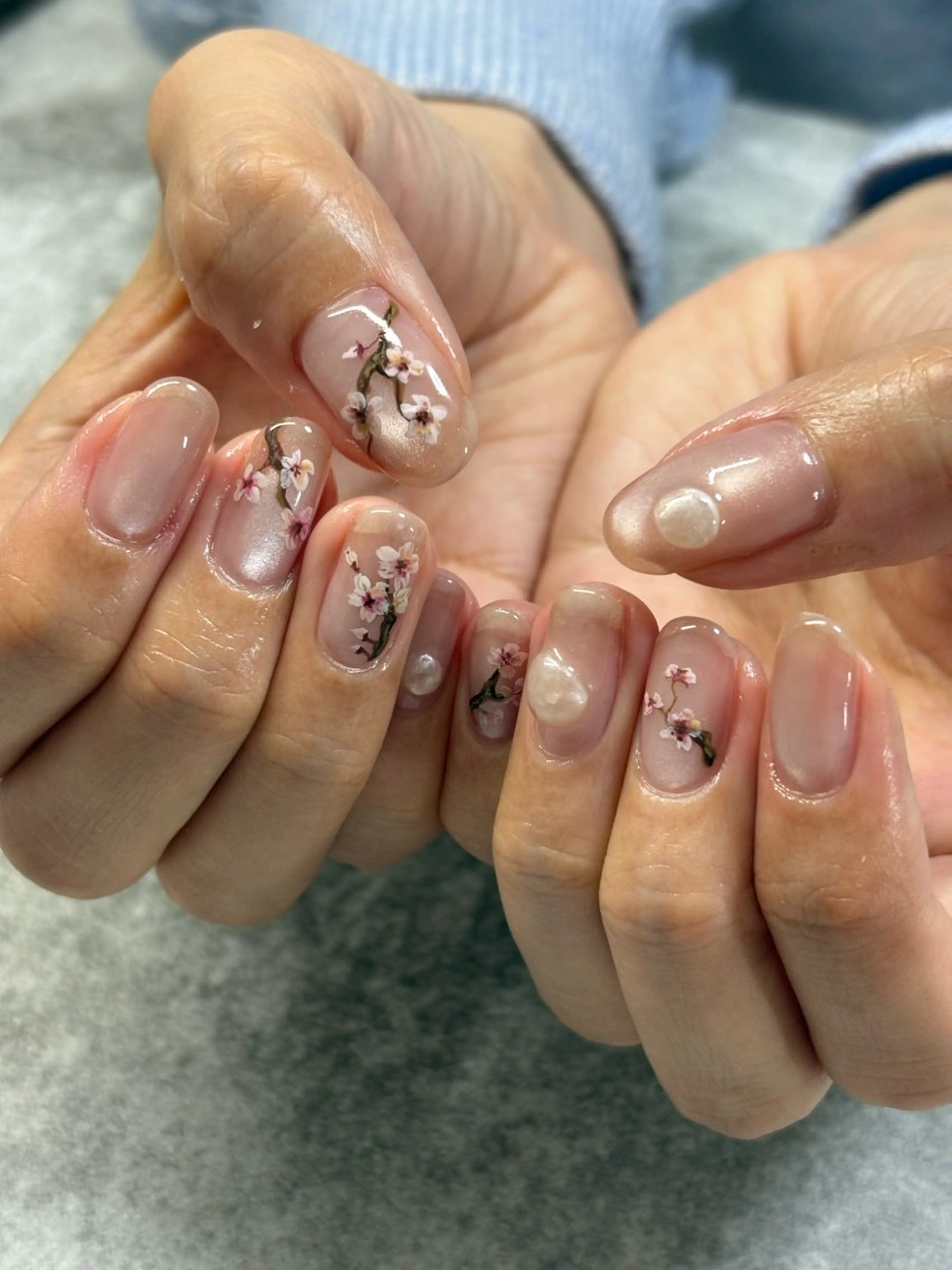 ネイル 桜ネイル マグネットネイル ハンドネイル FIORITURA Maikoのネイルデザイン