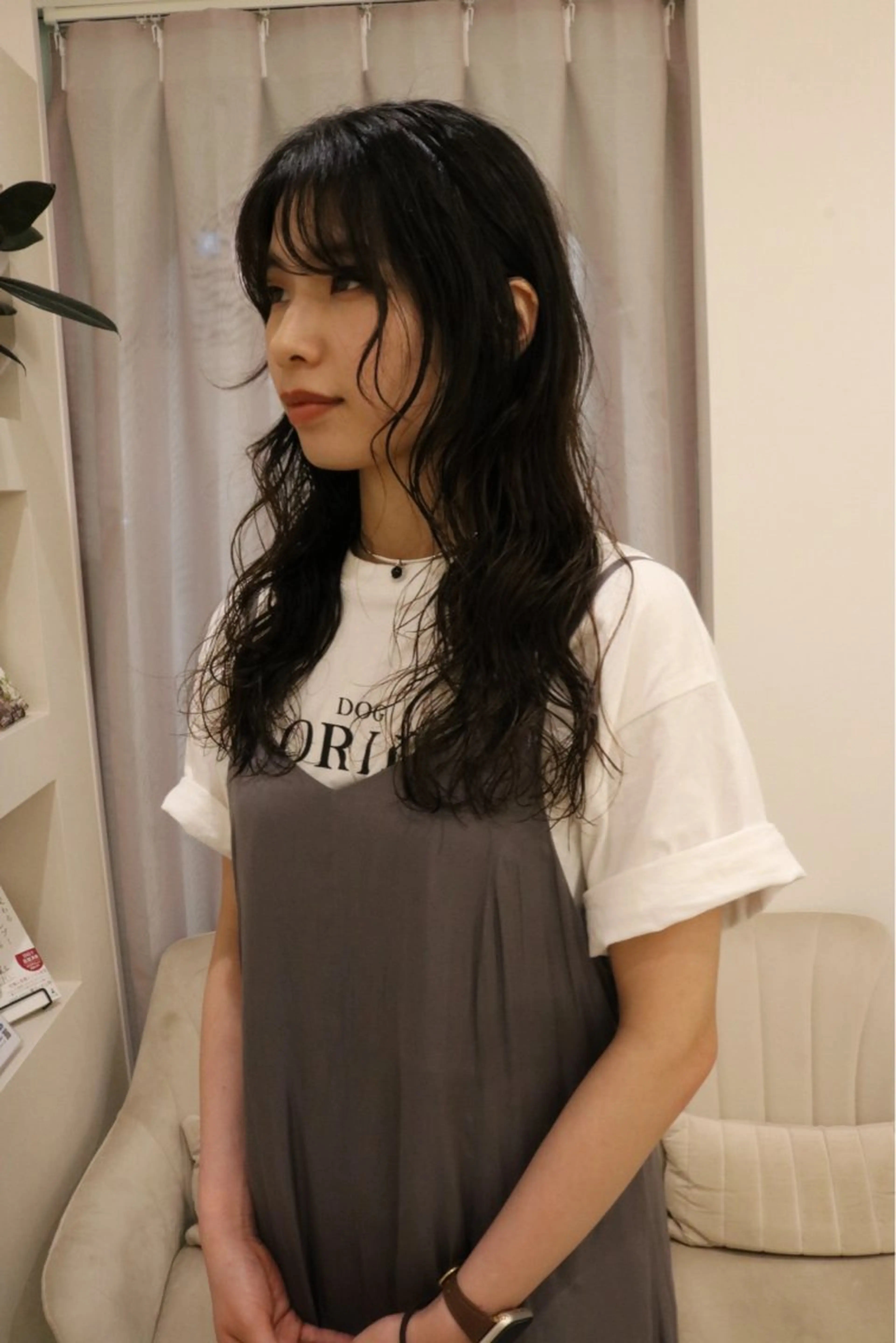 ミディアム パーマ カット パーマ トリートメント 松村 澪里のヘアスタイル