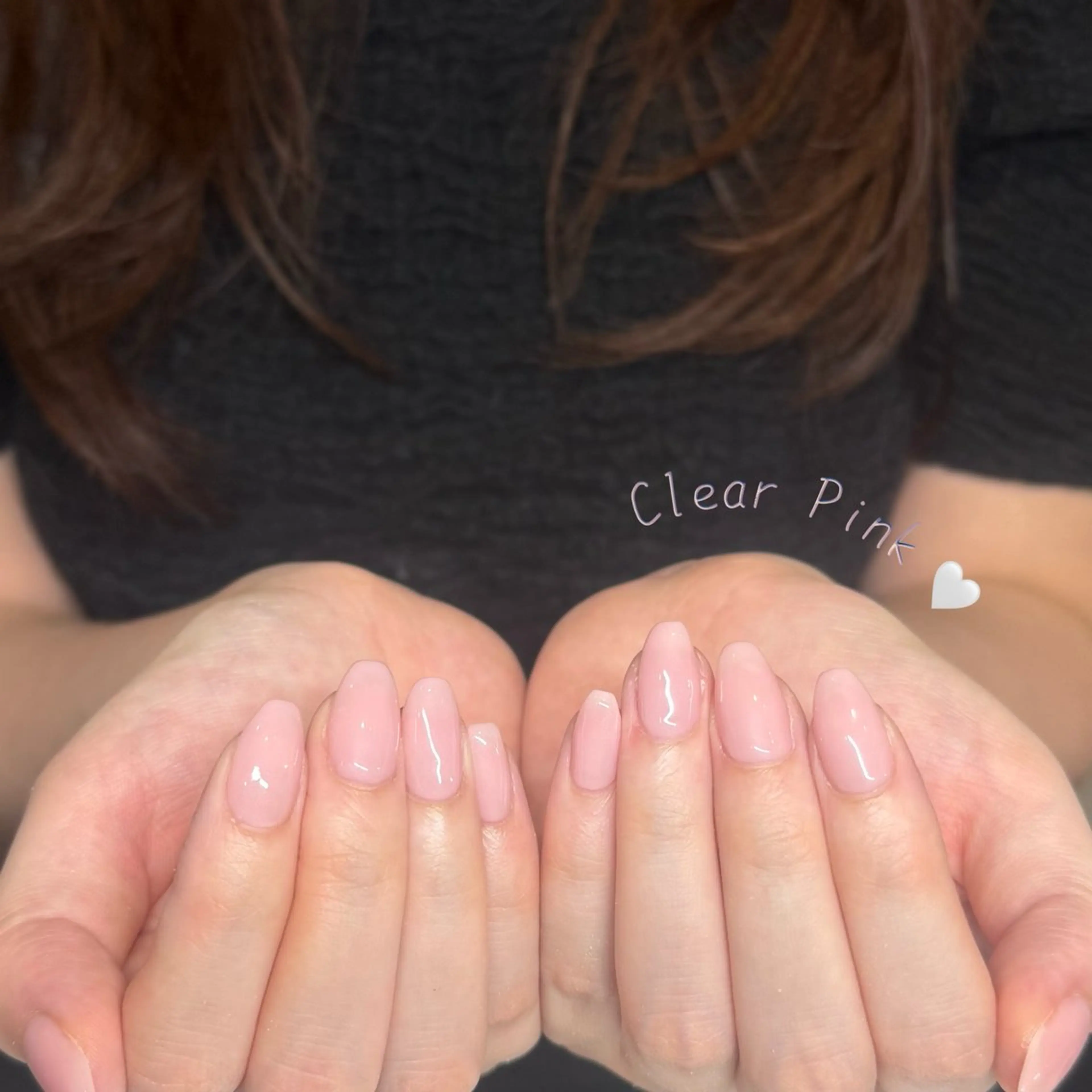 ネイル クリアネイル ジェルネイル オフィスネイル ピンク MAX BEAUTY nail 笹塚所属・nailist saitoのネイルデザイン