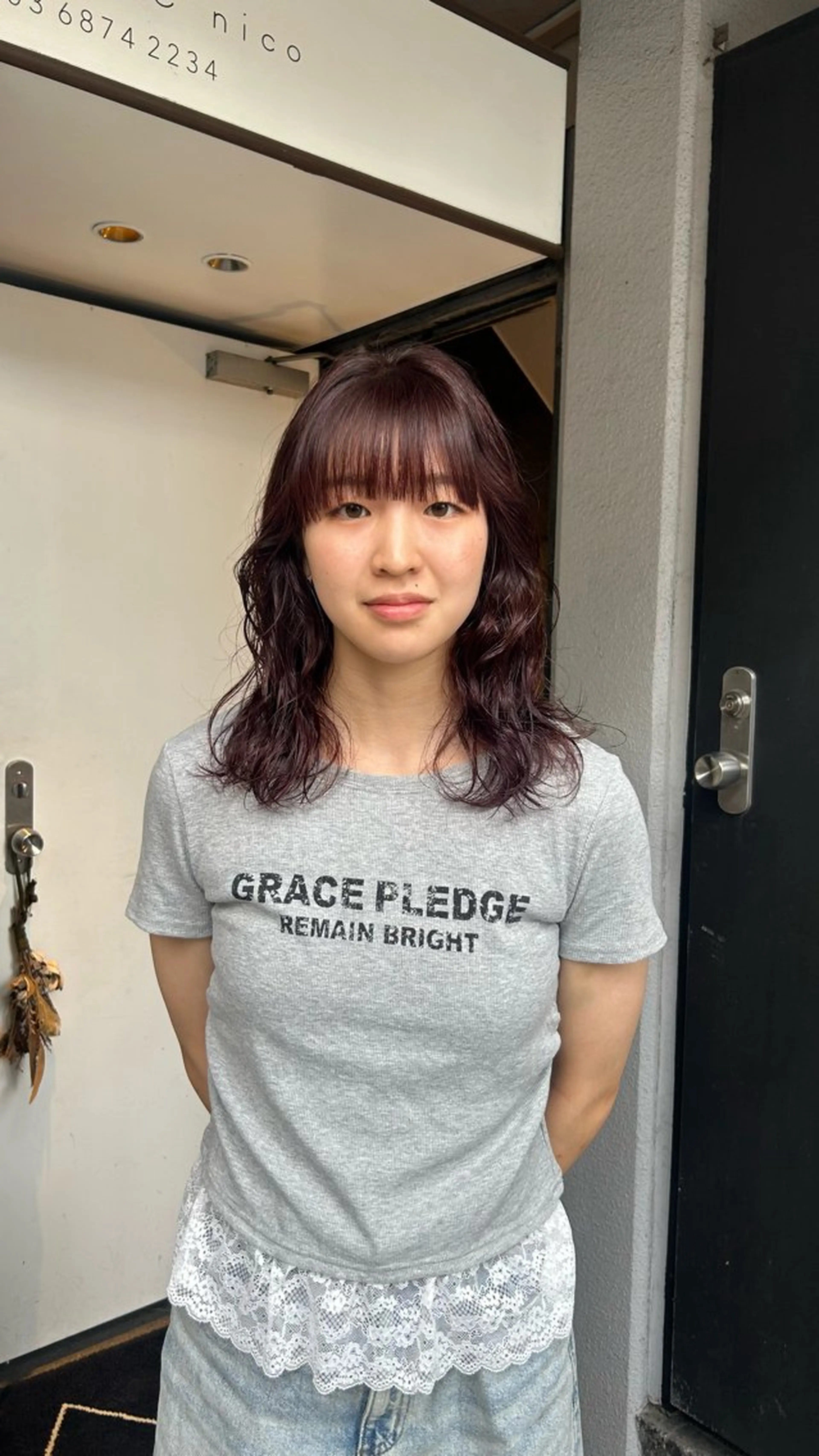 ミディアム カラー パーマ ミディアムパーマ トリートメント ニュアンスパーマ カット ヘアカラー パーマ トリートメント 🌿ボブ パーマ高橋啓太🌿のヘアスタイル