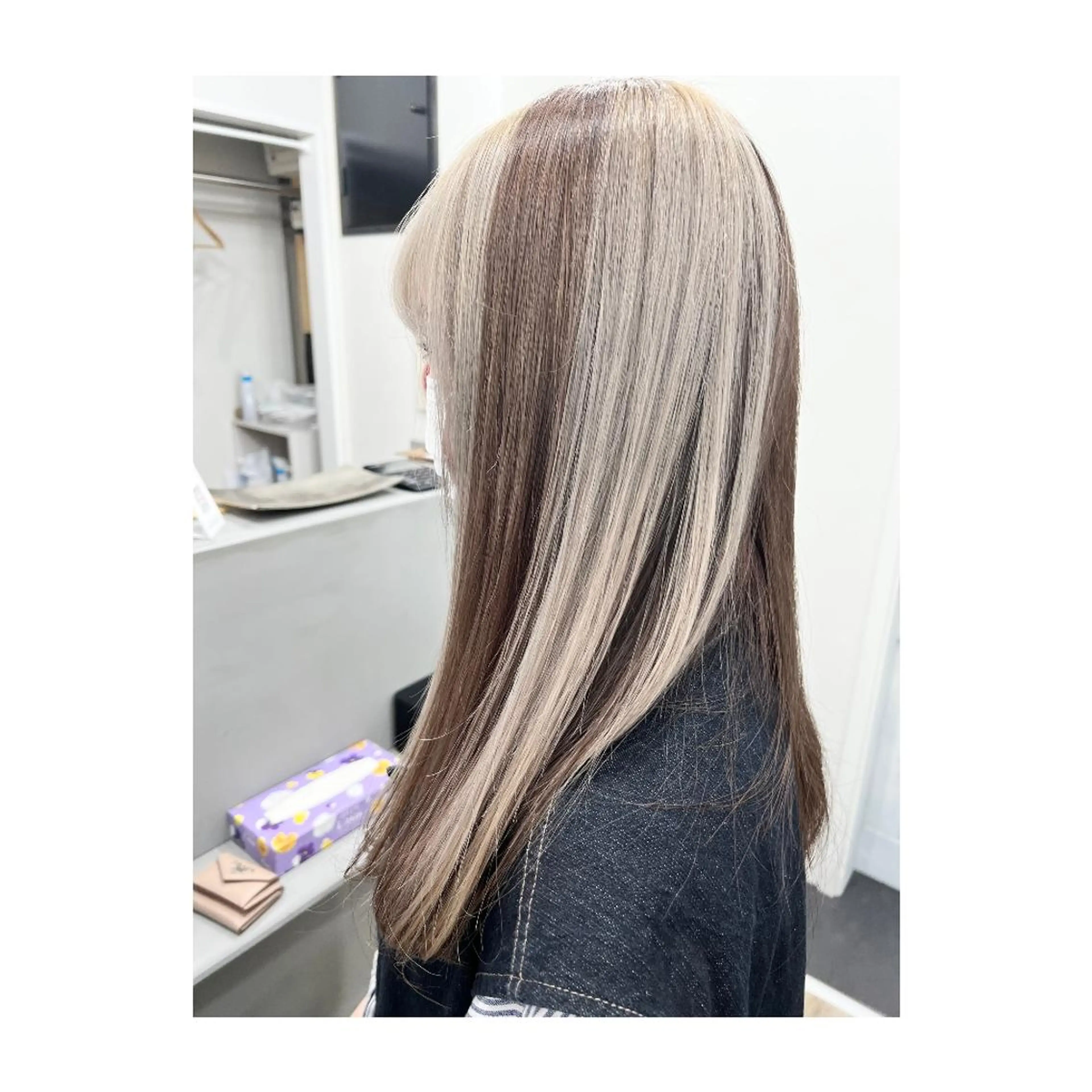 ロング サニーサイド大名 ダブルカラー髪質改善のヘアスタイル