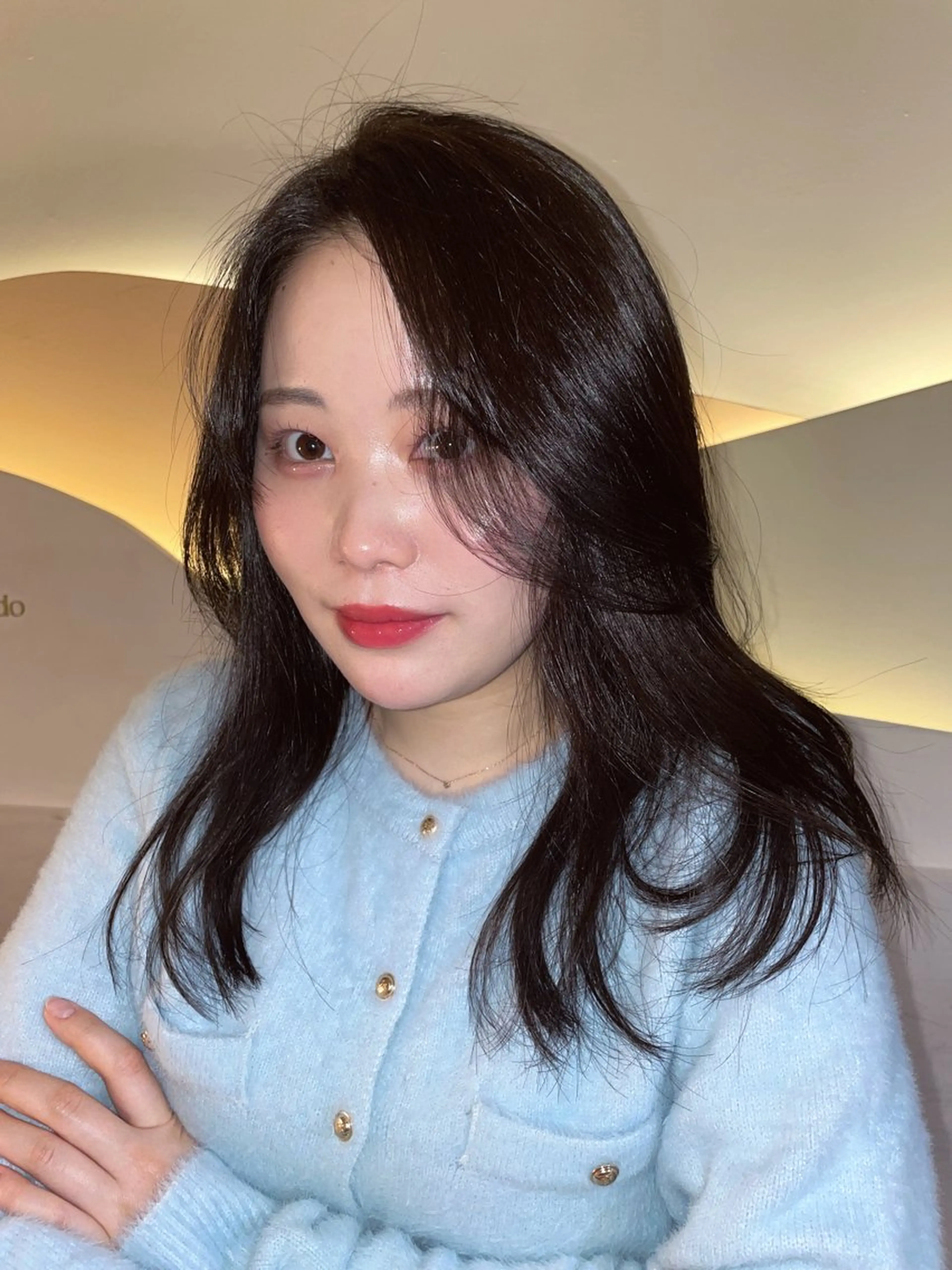 セミロング カラー グレージュ ブリーチ無し透明感 カラー🎀rencaのヘアスタイル