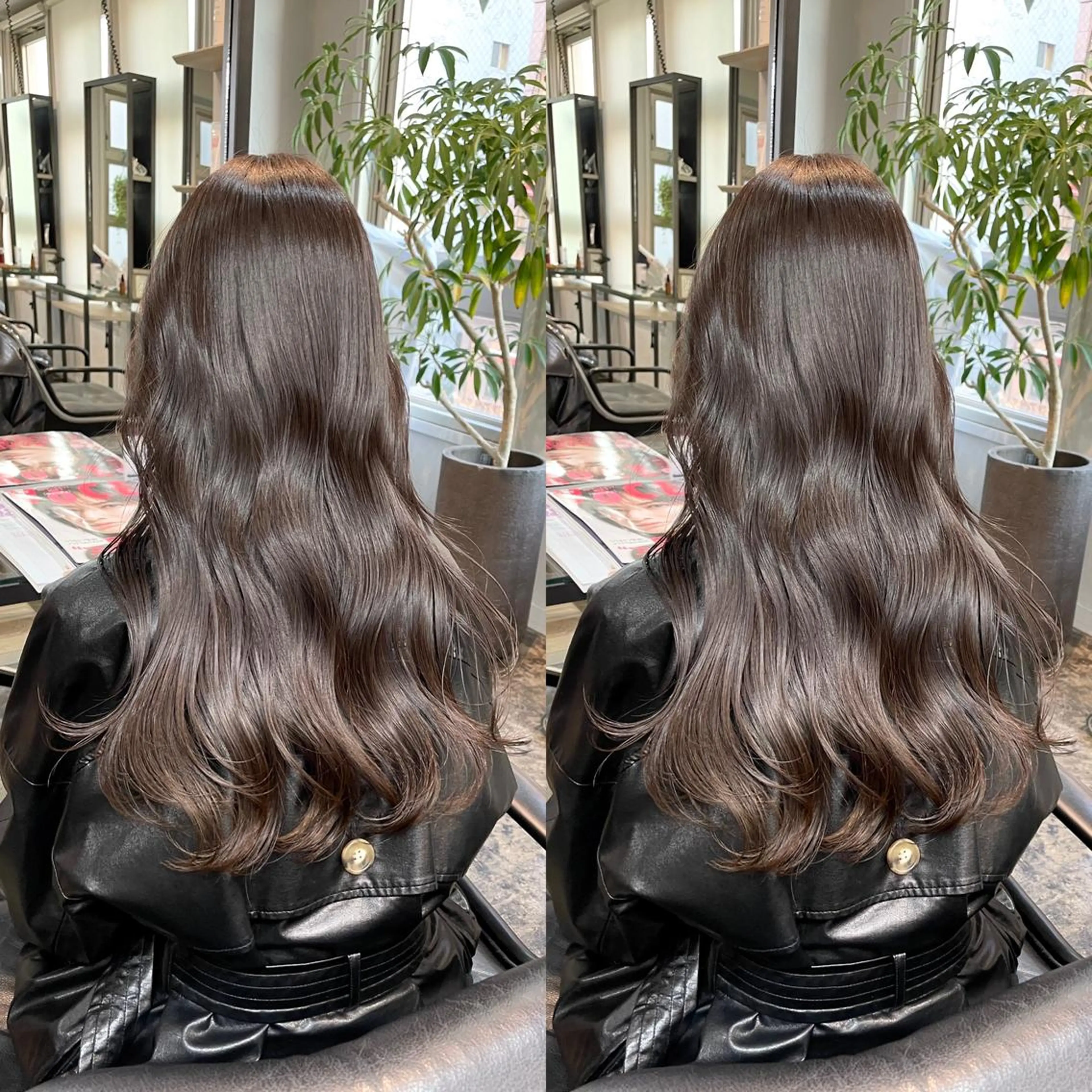 ロング カラー ブリーチ ケアカラー グレージュ ブリーチなしカラー 元町神戸 國井椋介のヘアスタイル