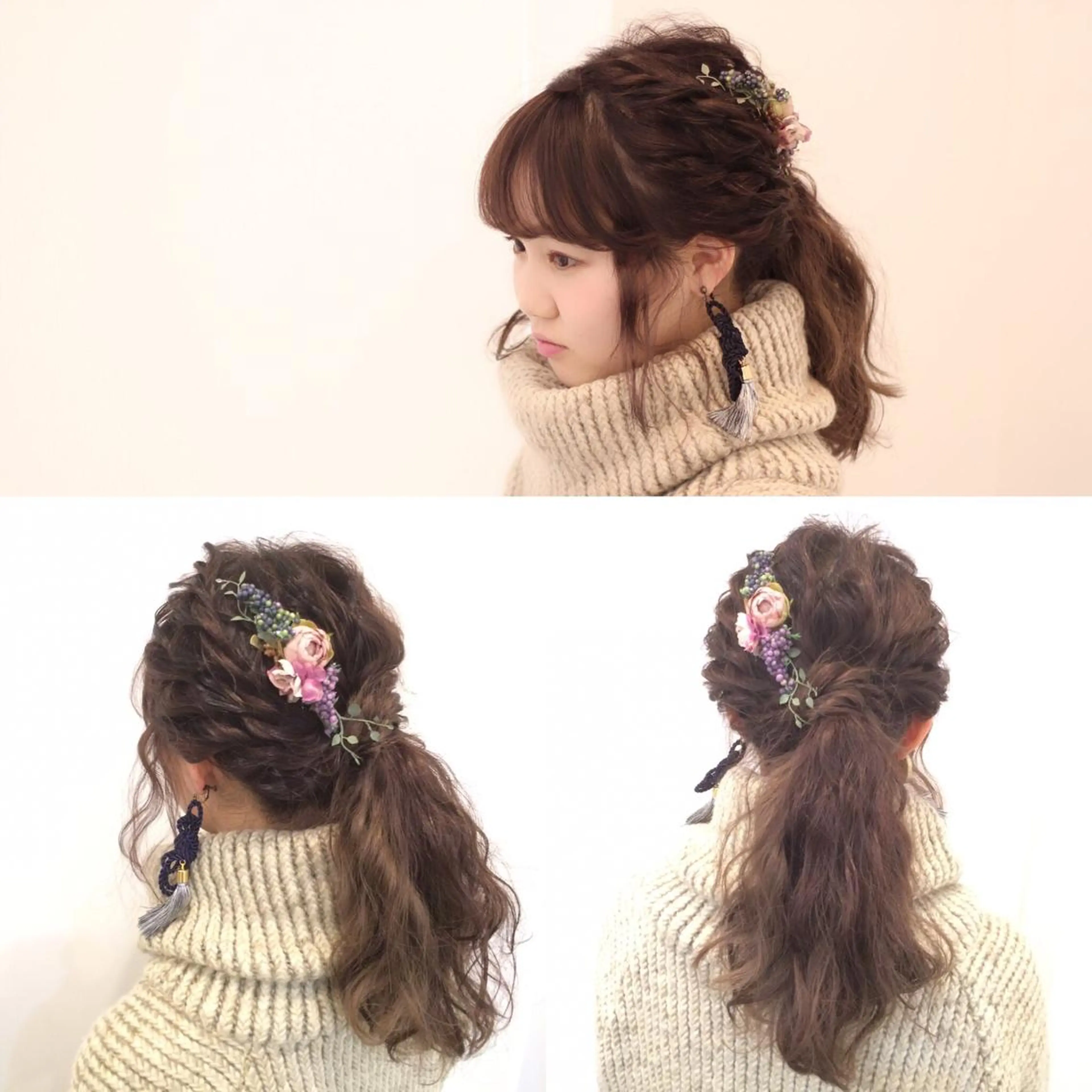 セミロング カラー ヘアアレンジ マツエク・マツパ 夏賀 聡史のヘアスタイル