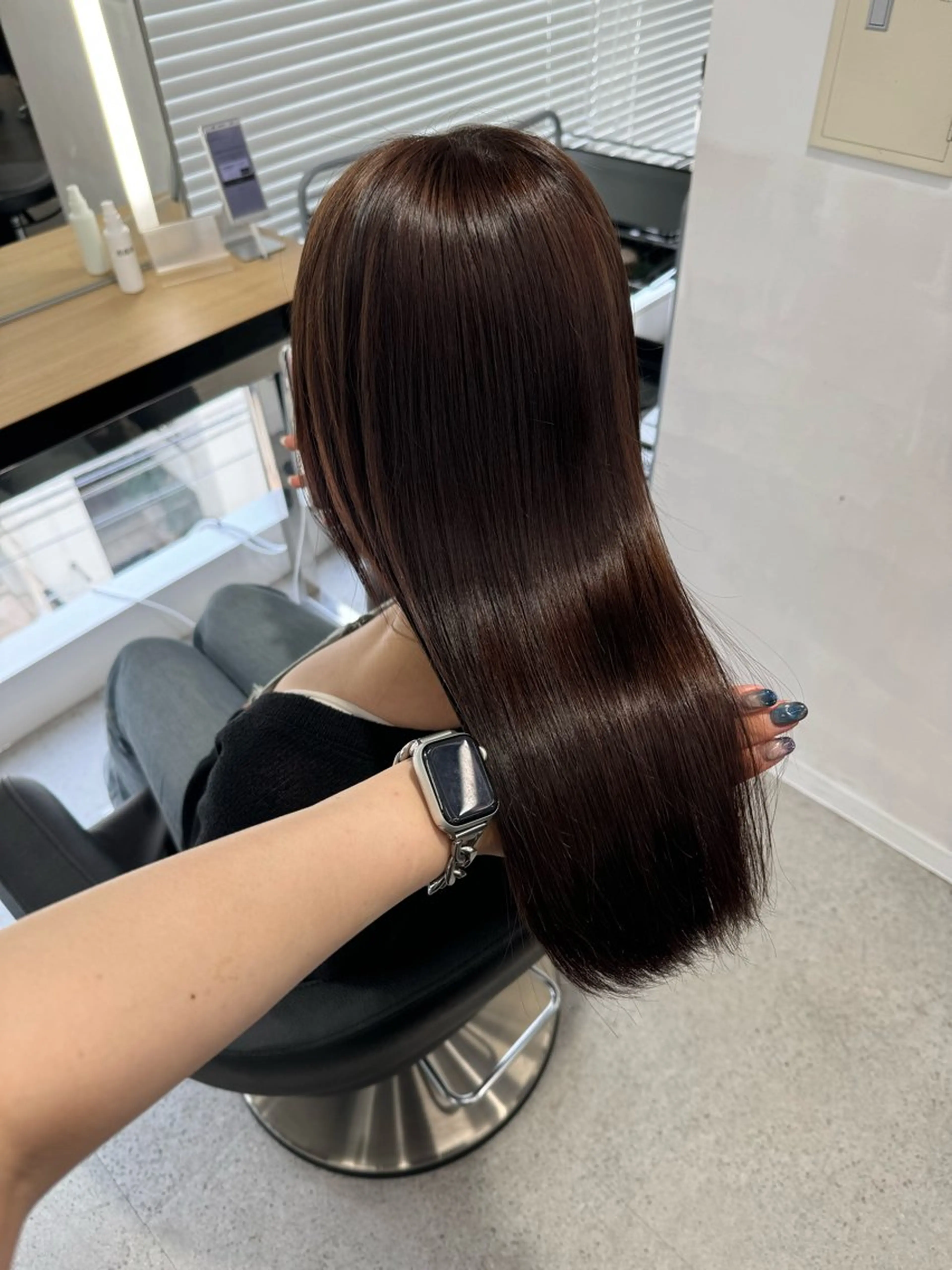 ロング カラー カット ヘアカラー トリートメント 暗髪🩶ラベンダー/ ブルー/ユウナ🤍のヘアスタイル