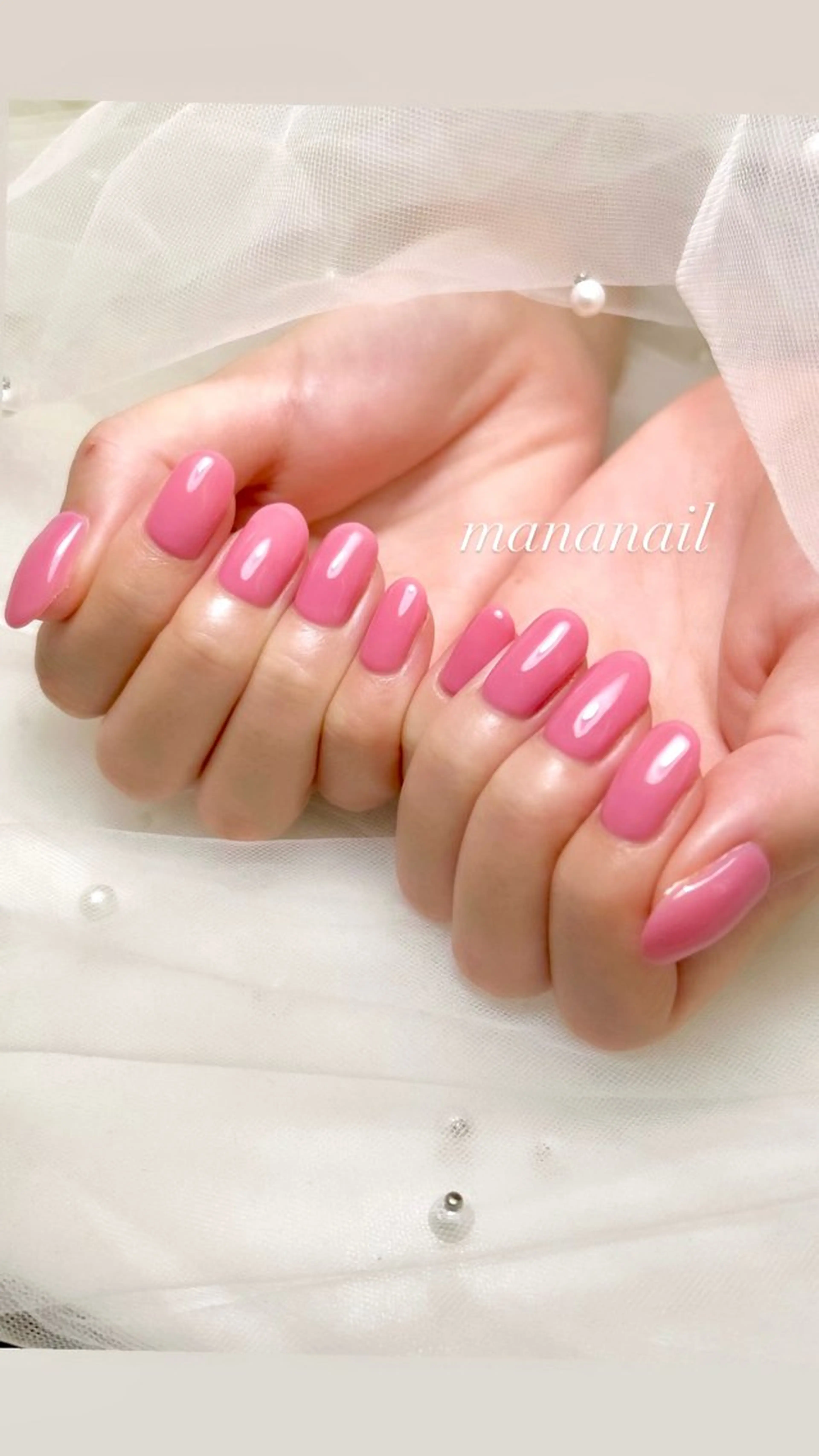 ネイル ワンカラーネイル ピンク シンプルネイル mananail マナネイルのネイルデザイン