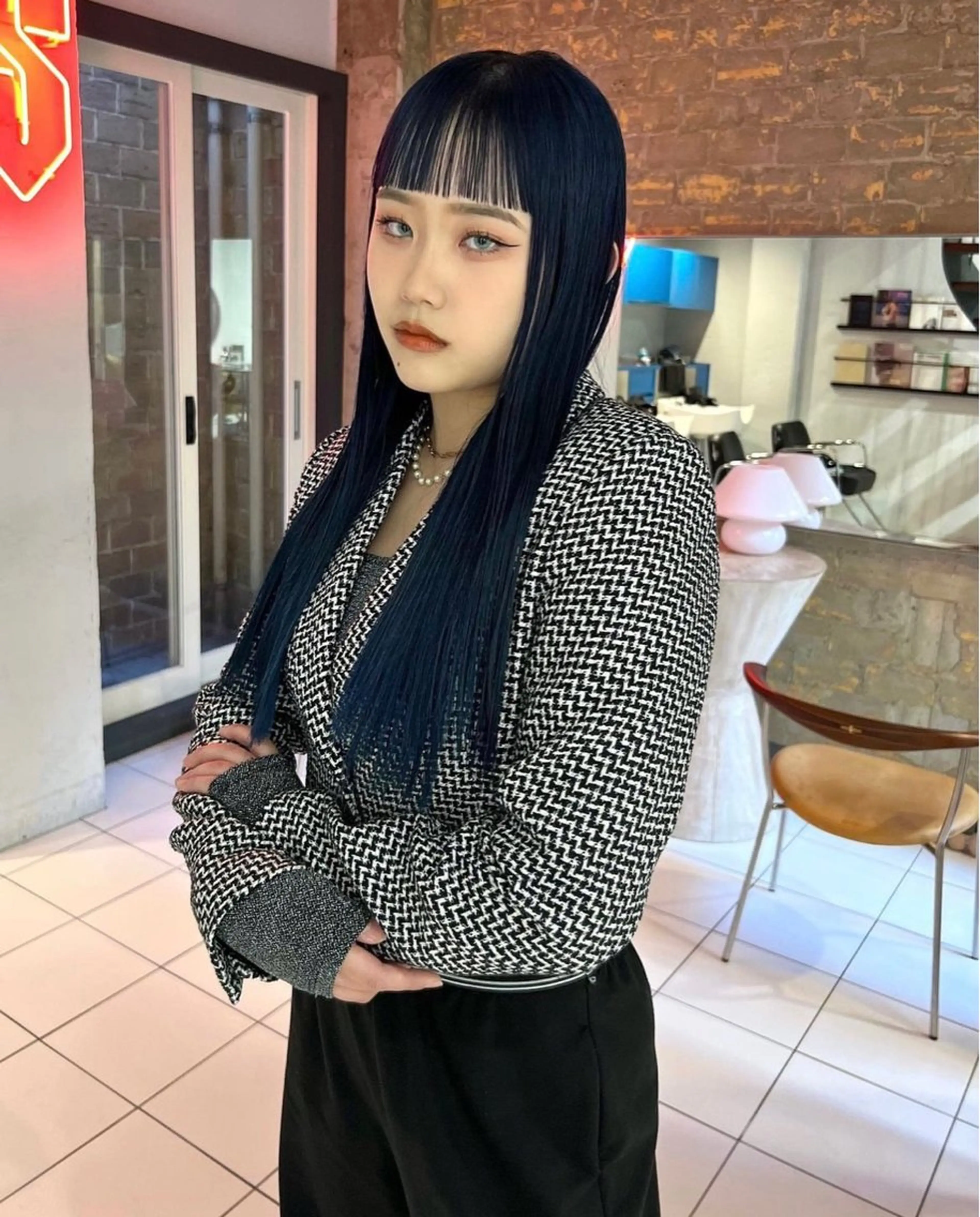 ロング カラー ブルーカラー ネイビーカラー 丹治 一輝ボブ/ショートのヘアスタイル