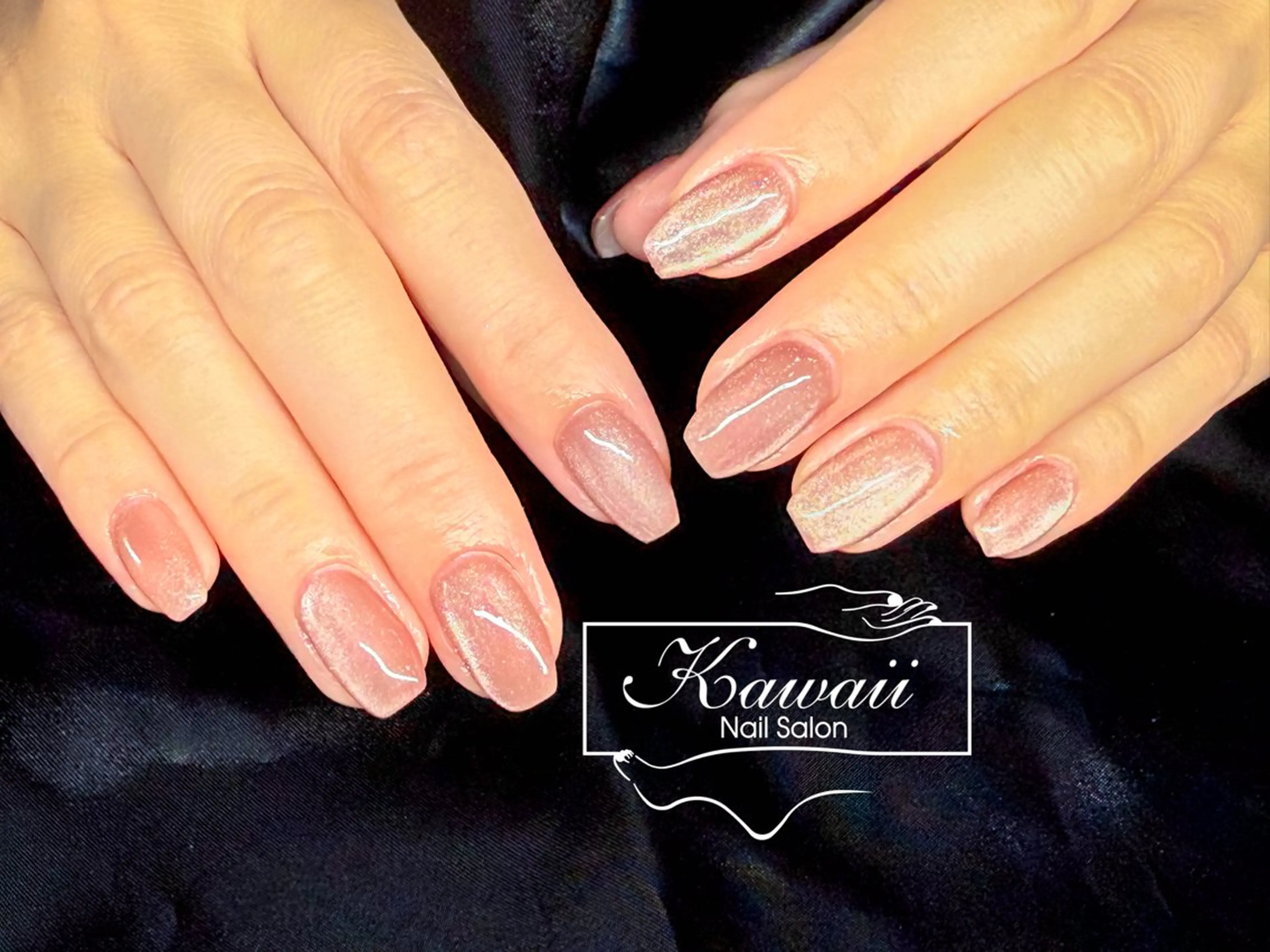 ネイル アートネイル 長さ出し フレンチネイル ジェルネイル マグネットネイル Kawaii Nail Salon所属・YURI NAIL NARITAのネイルデザイン