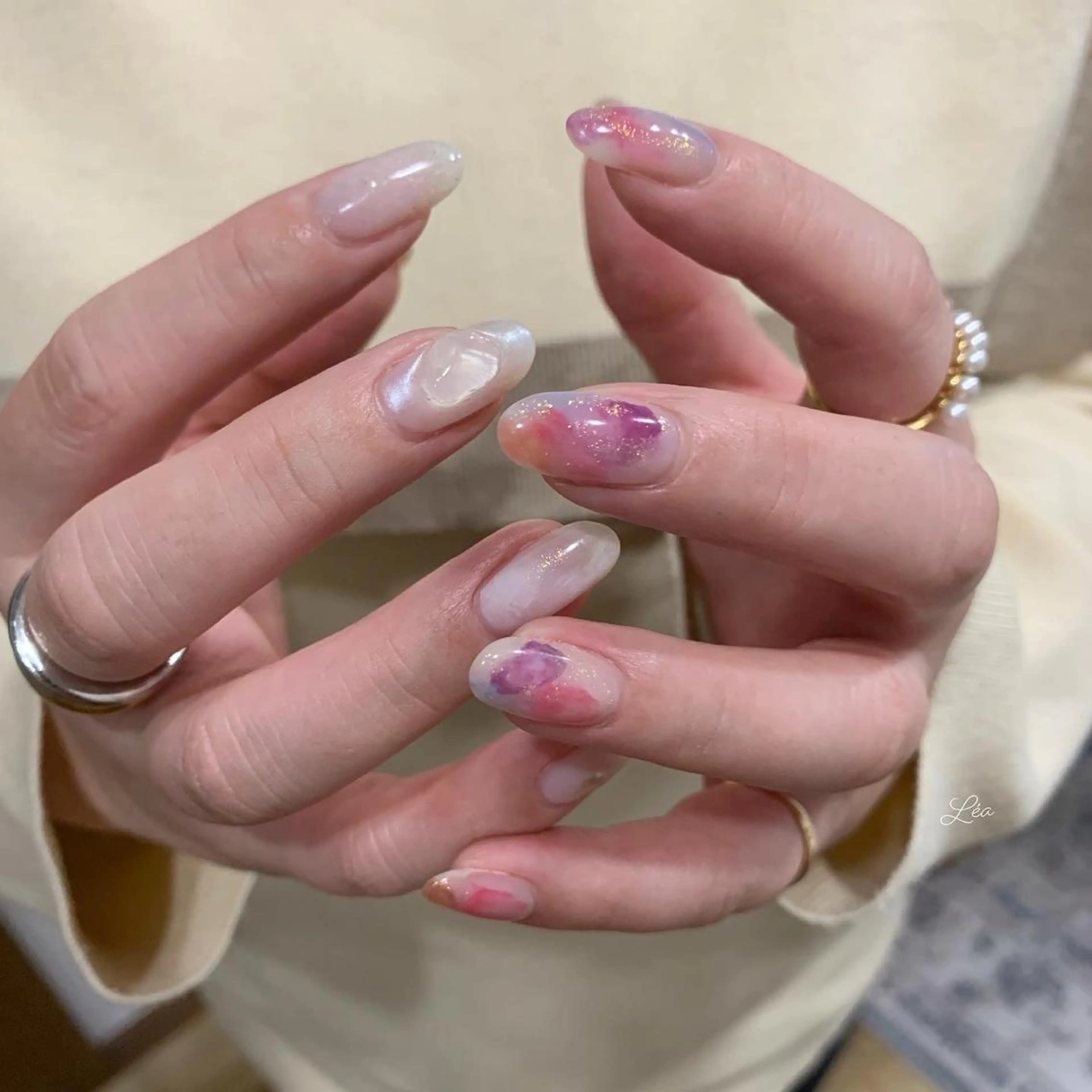 ネイル ジェルネイル 持ち込み パラジェル ソフトジェル Léa nailのネイルデザイン