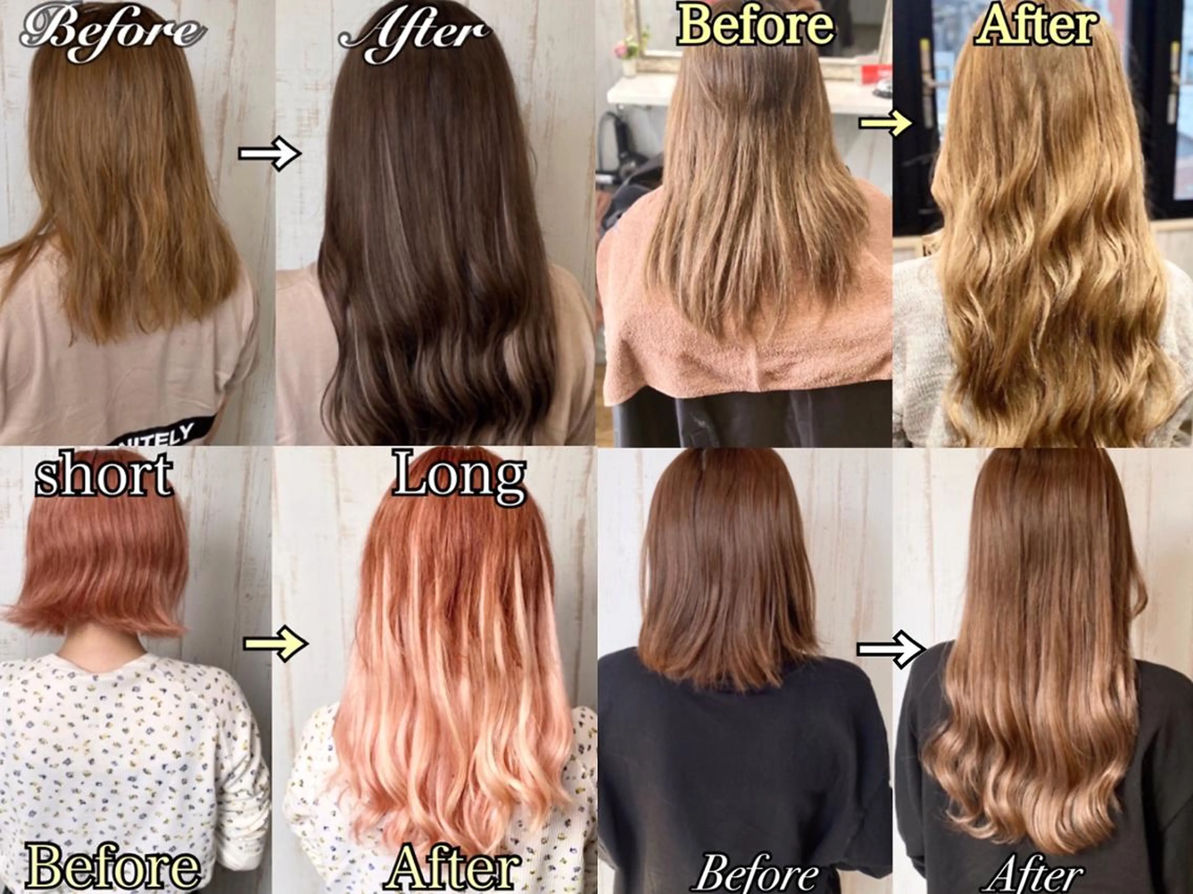 ロング カラー ヘアアレンジ チビ編み込みエクステ シールエクステのヘアスタイル