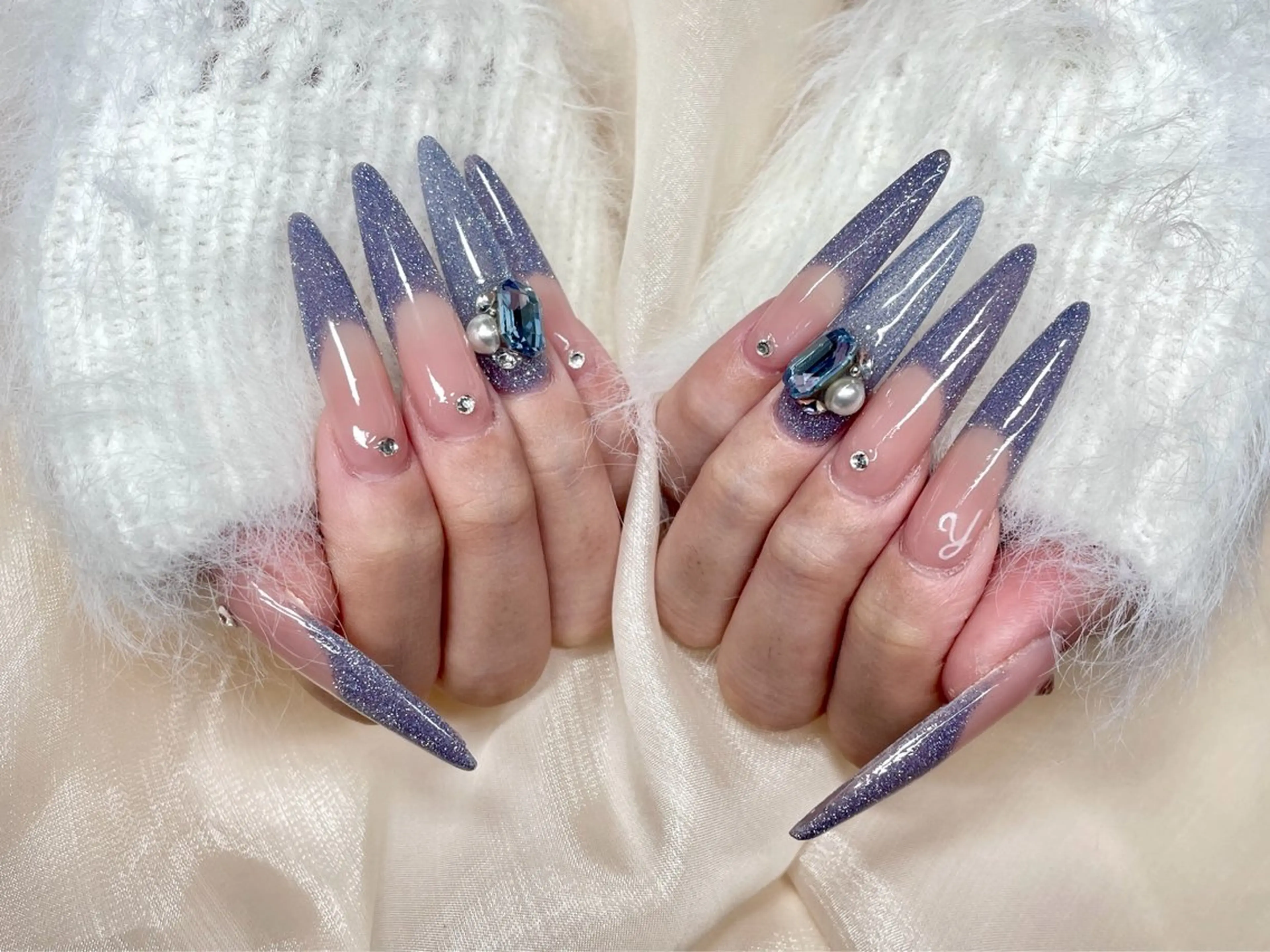 【Jrネイリスト】（オフ込み）チップ長さ出し＋持ち込みデザイン（10本)の写真