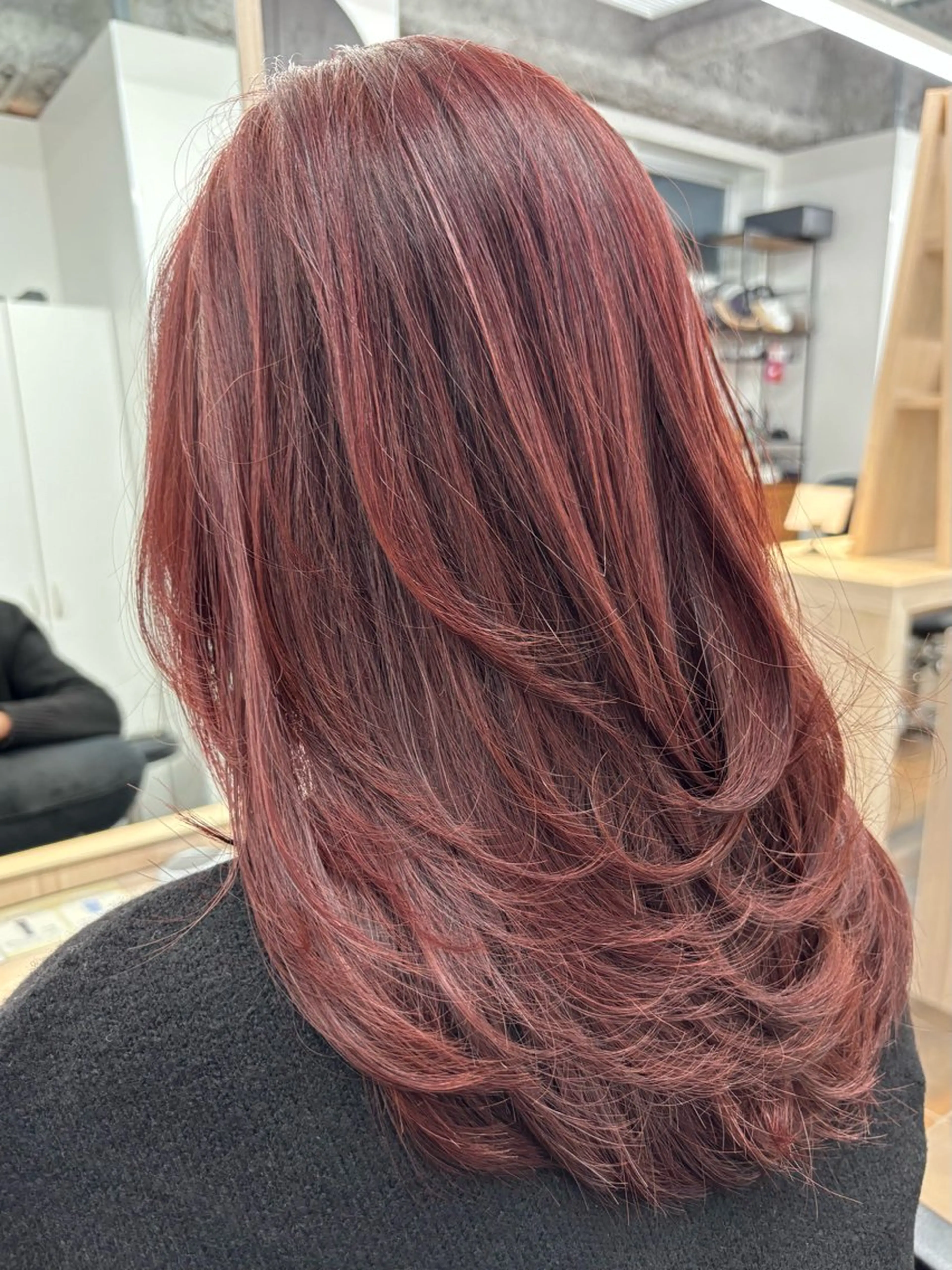 セミロング カット ヘアカラー レイヤーパーマ/ ショートパーマ/横浜のヘアスタイル