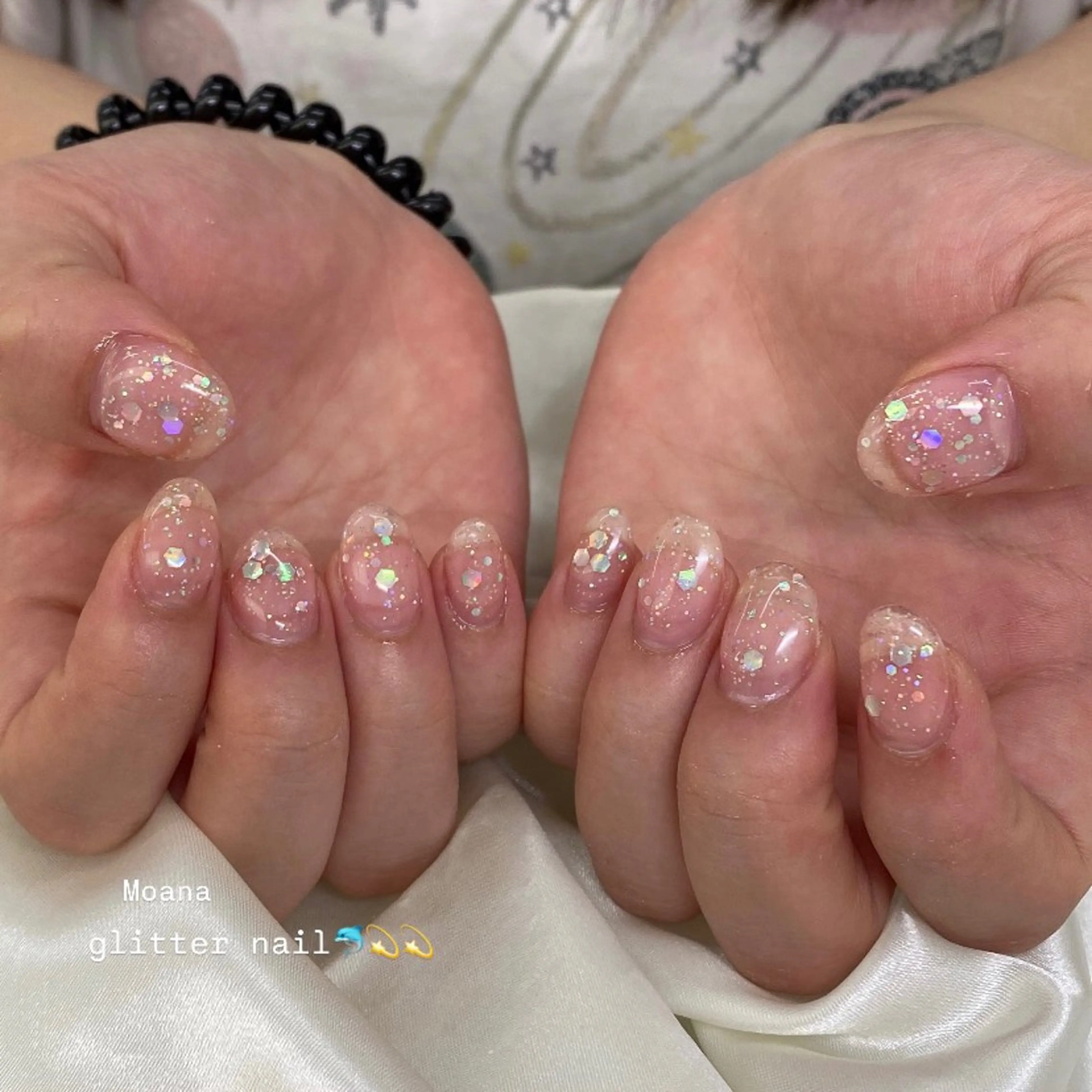 ネイル 韓国ネイル ラメ(グリッター) ワンカラーネイル ショートネイル 夏ネイル ハンドネイル MoanaNail Manamiのネイルデザイン
