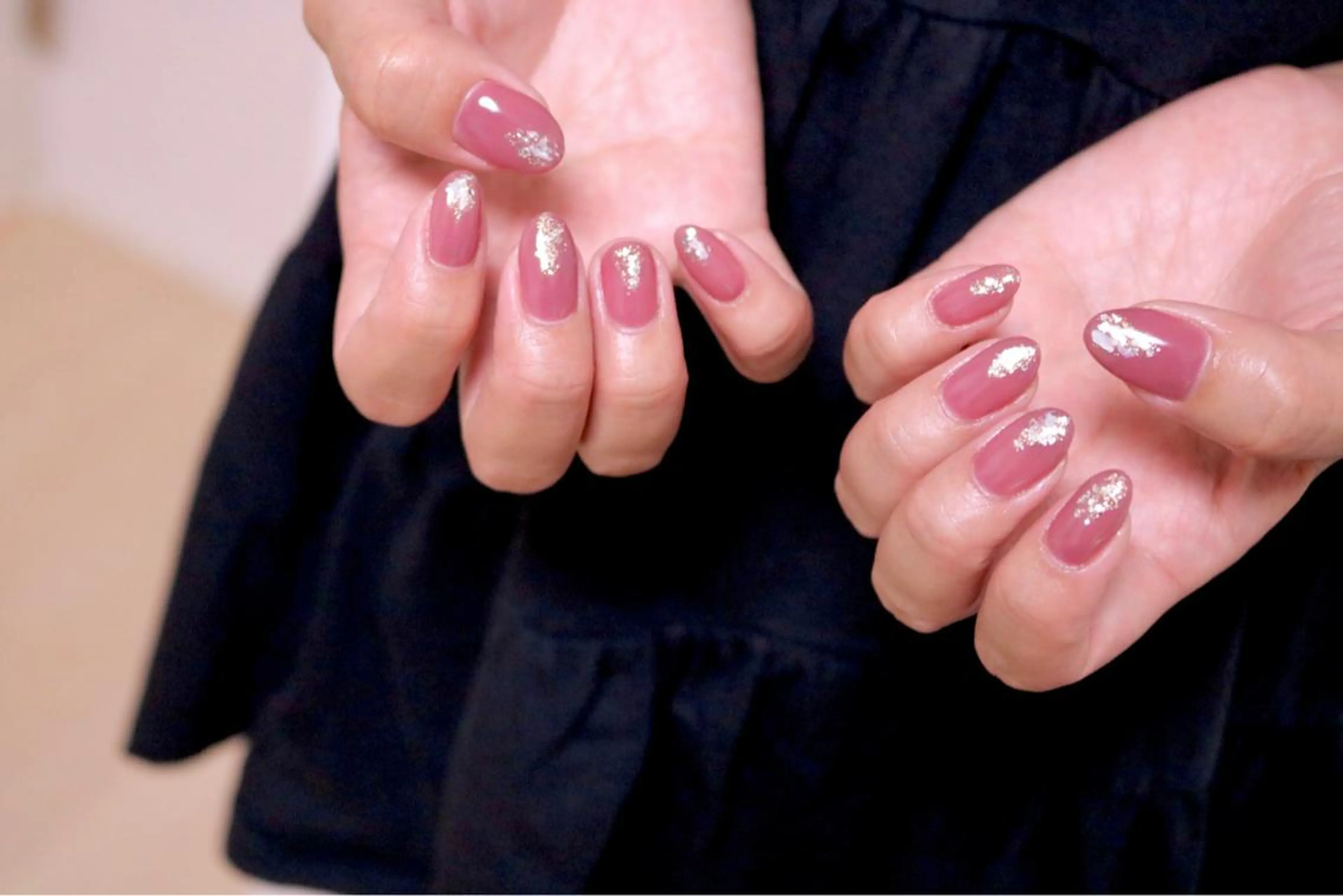 ネイル オーロラネイル カジュアル 長さ出し ジェルネイル 韓国ネイル ハンドネイル MH Nailのネイルデザイン