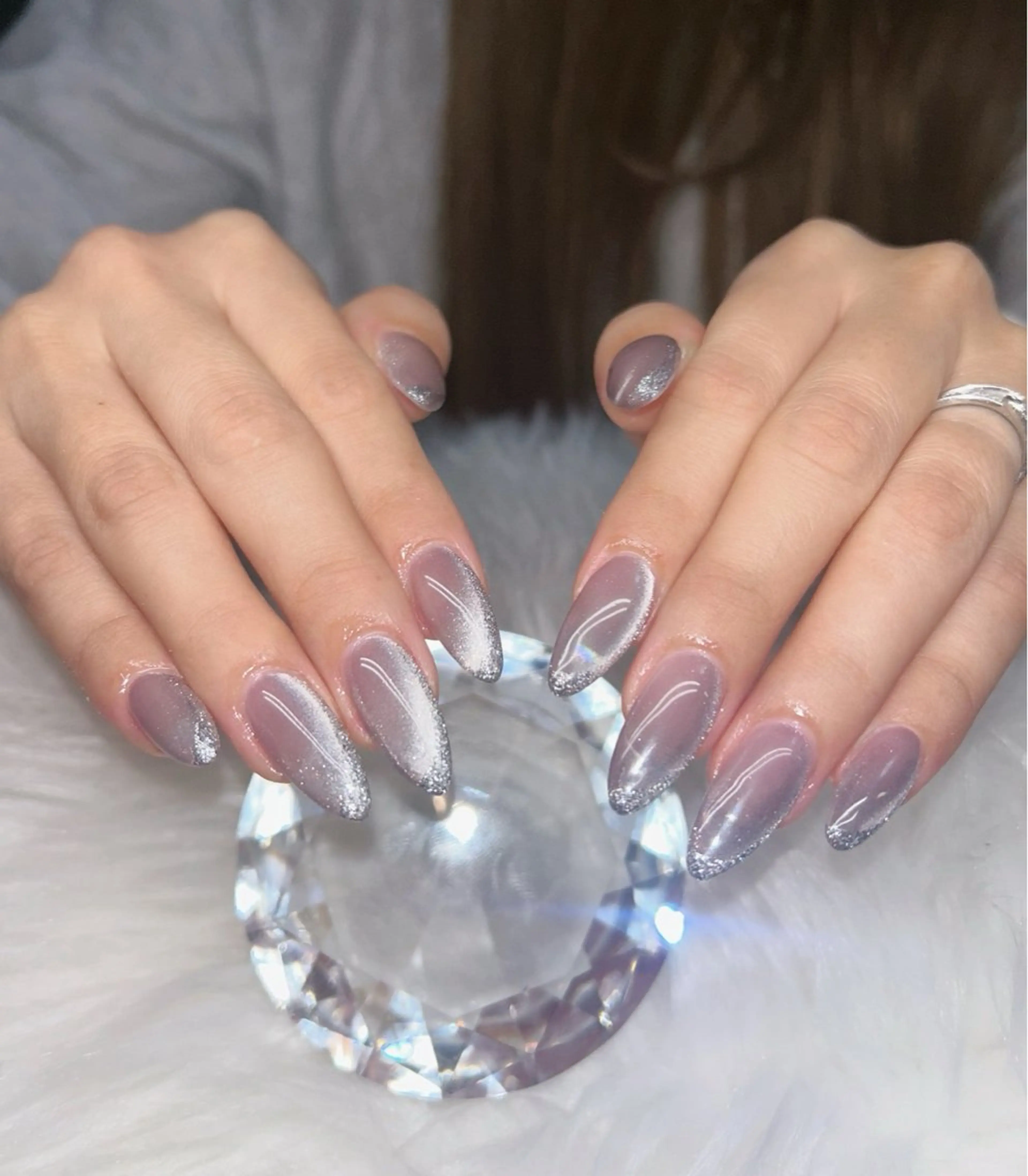 ネイル アートネイル オーロラネイル チークネイル 長さ出し フットネイル ハンドネイル Chan nailsのネイルデザイン