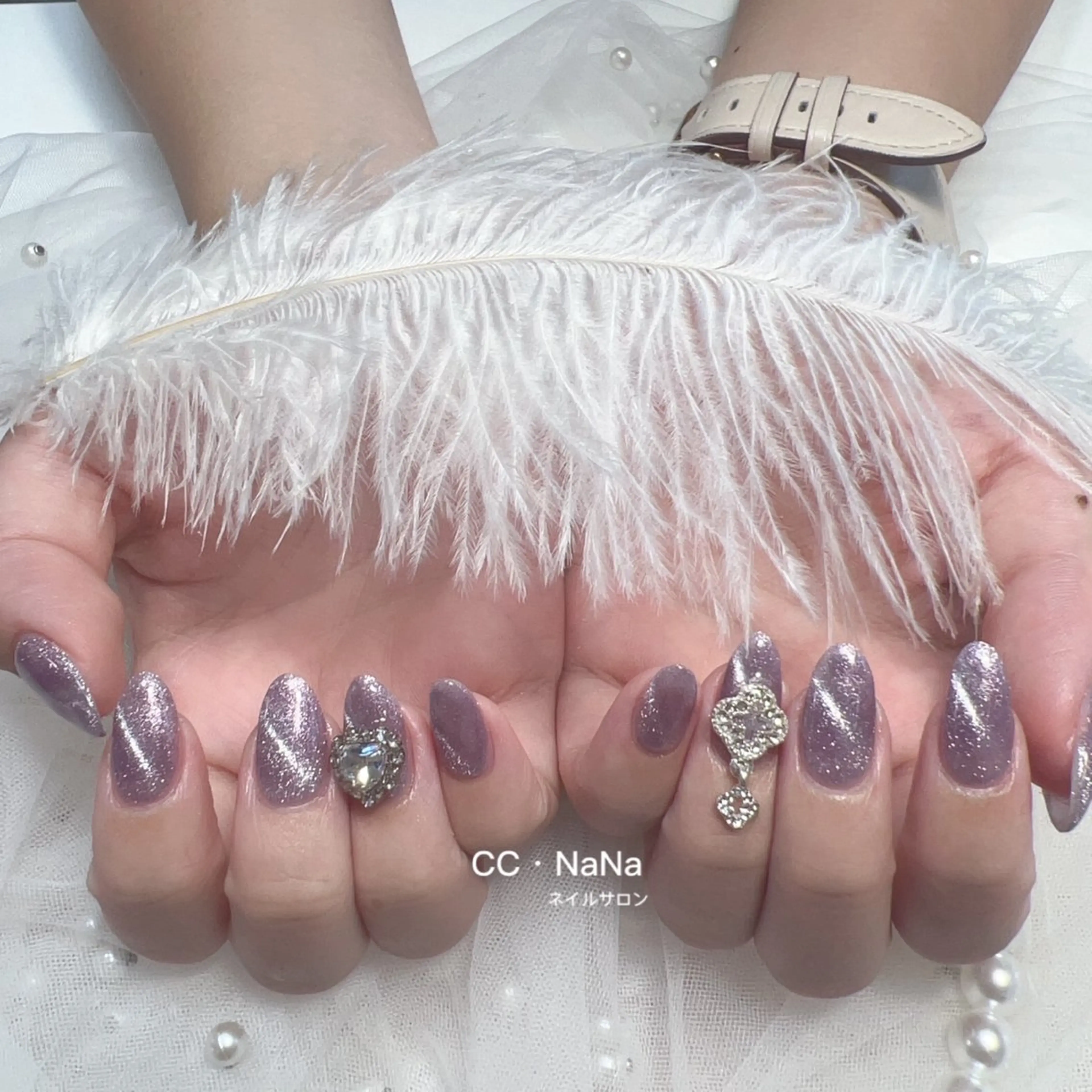 ネイル ハンドネイル 💎CC・NaNa 韓国風ネイル🌙Cのネイルデザイン