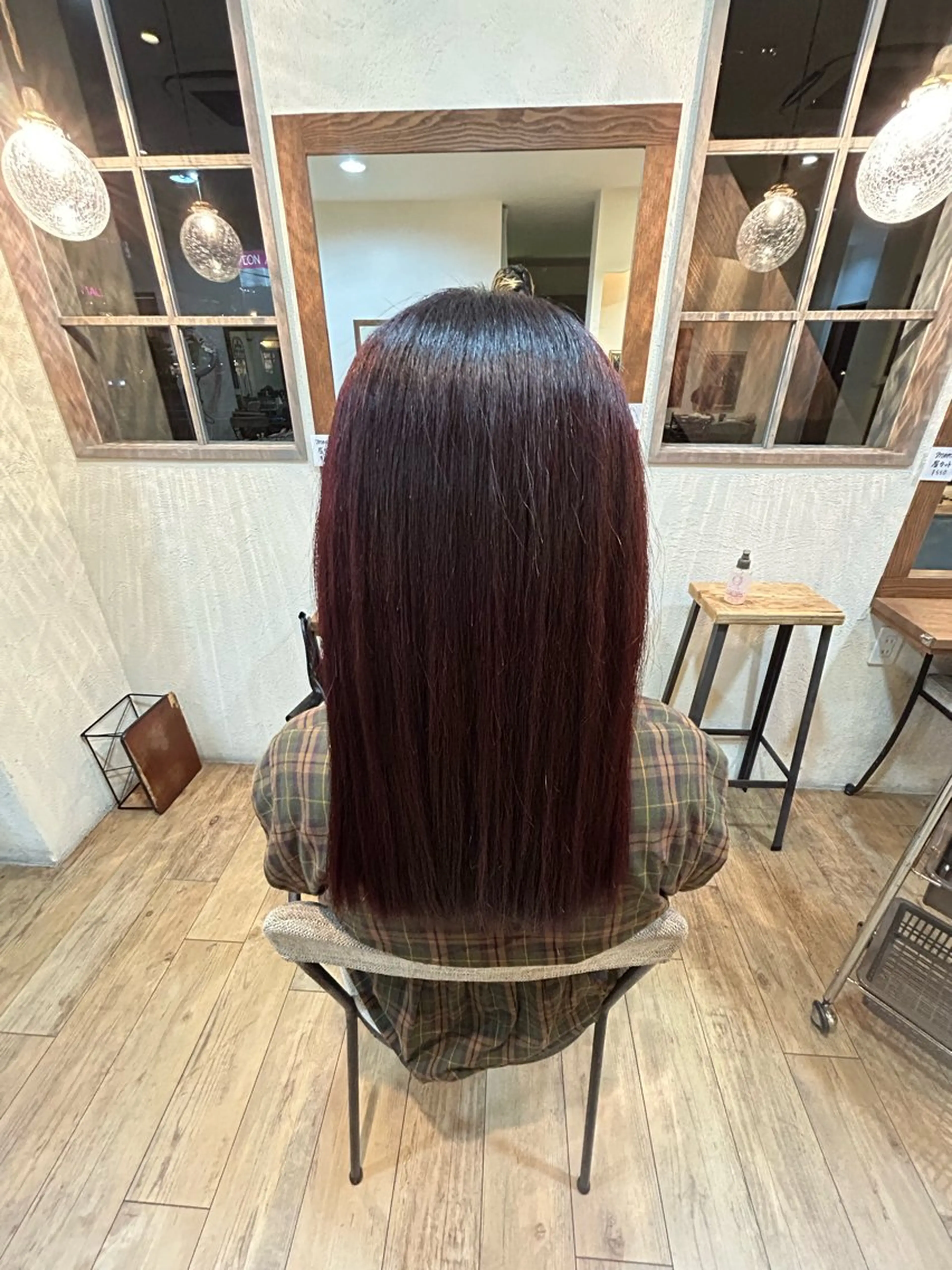 ロング カラー ボルドーカラー 眞鍋 祐人のヘアスタイル