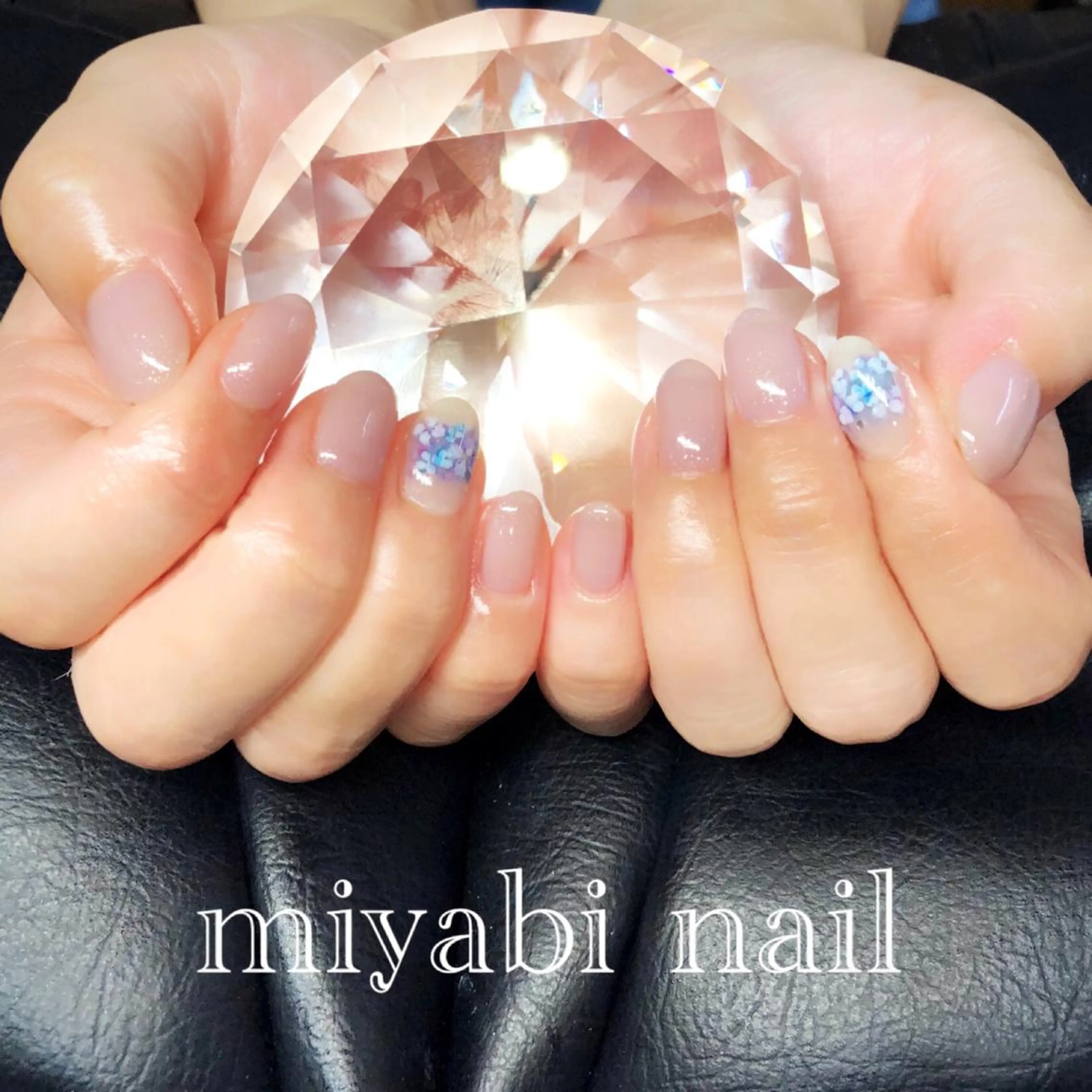 ネイル アートネイル ジェルネイル ラメ(グリッター) 持ち込み パープル ハンドネイル miyabi nail 桂川駅近くのネイルデザイン