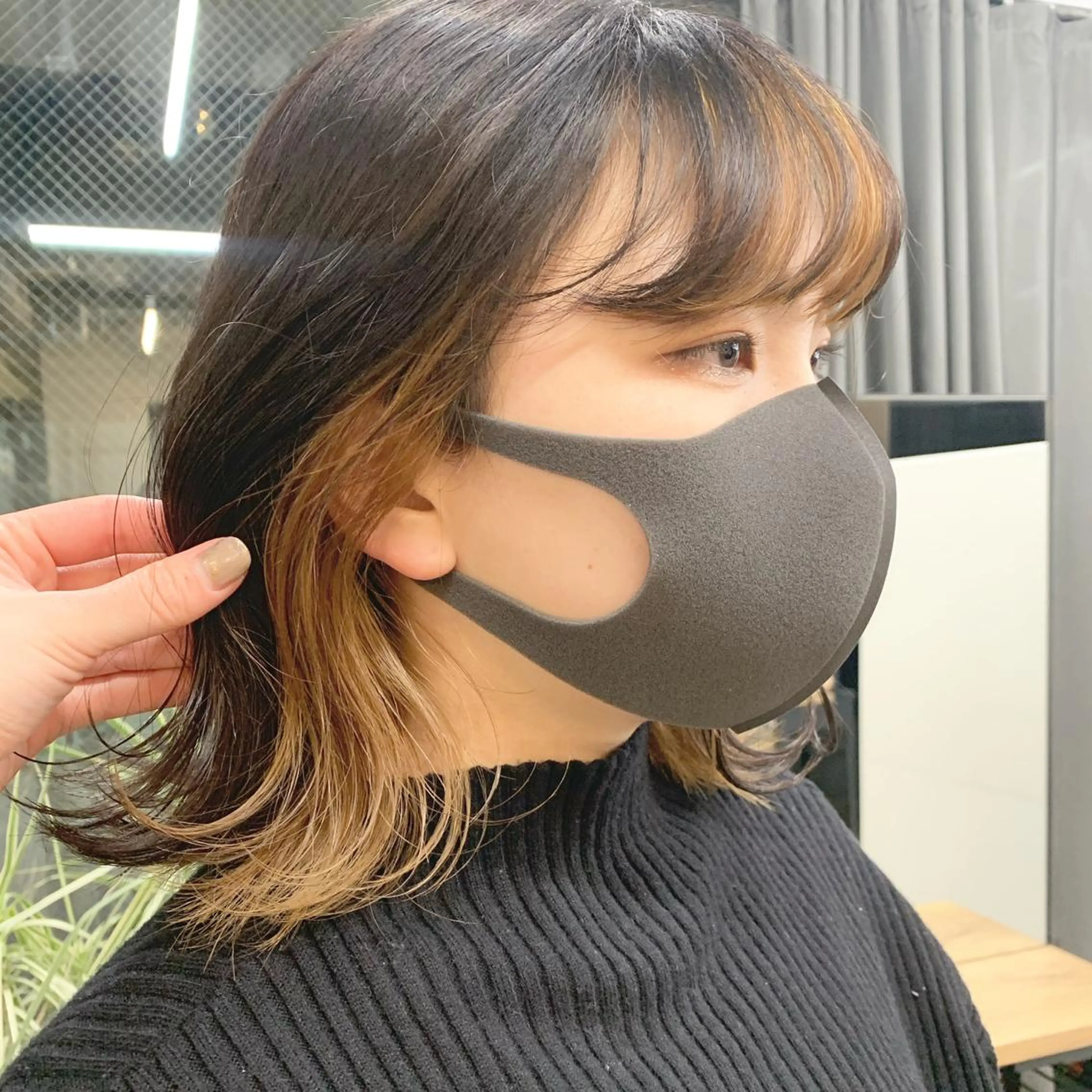 ミディアム カラー 透明感/オリーブ/ グレージュ/YUKAのヘアスタイル